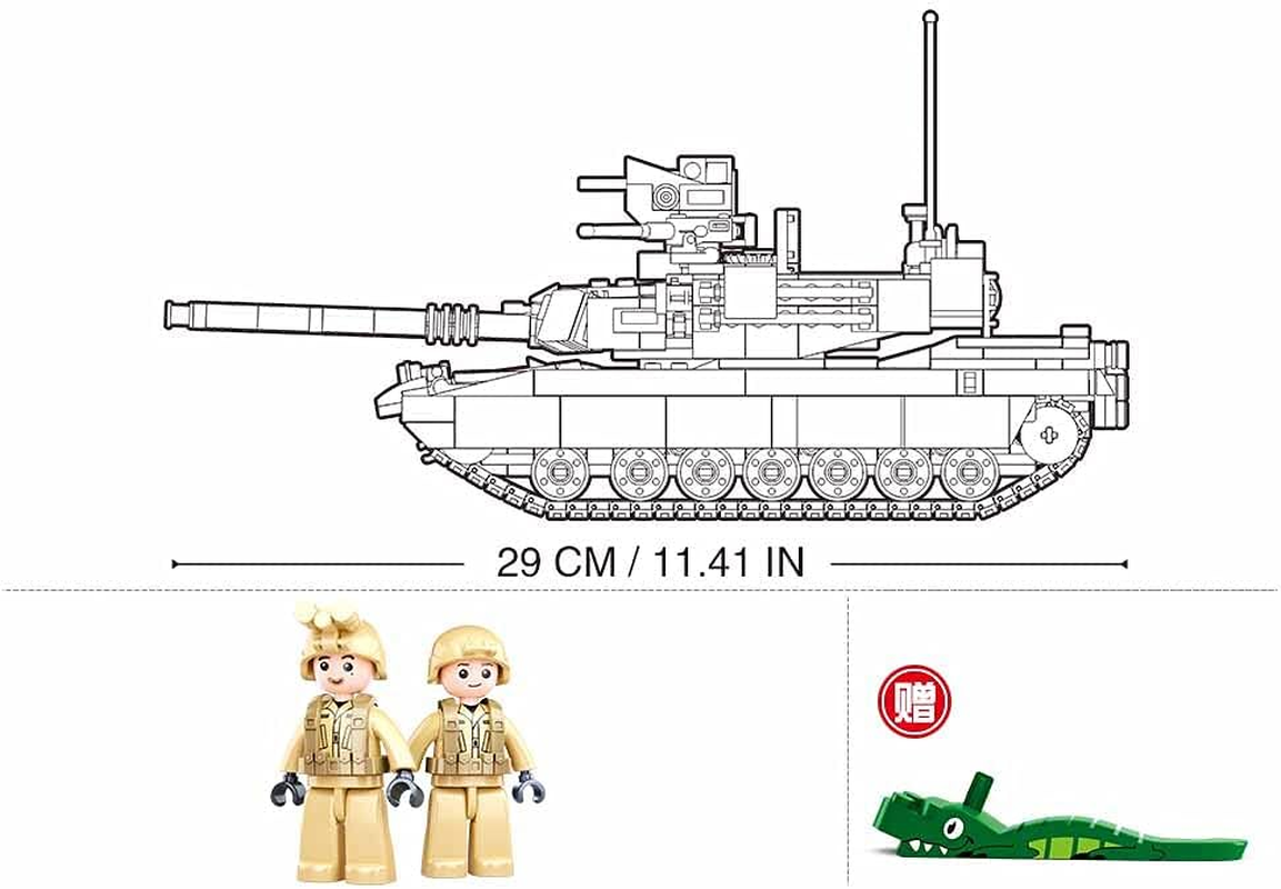 Sluban M38-B0892 Model Bricks M1A2 Sep V2 Abrams Hand Battle Tank 781Pcs, Multicolored image number 3