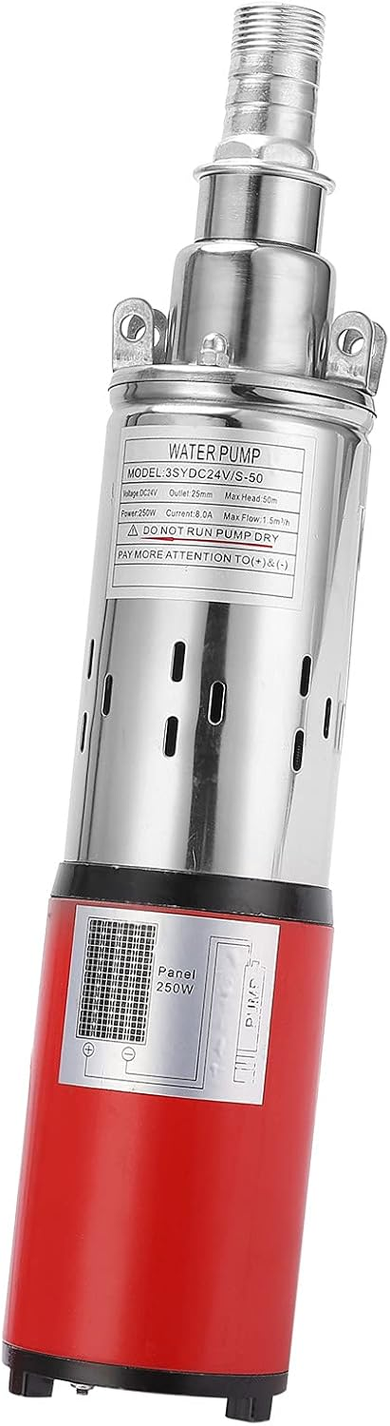 Solar Water Pump DC24V Electric Drive Screw Submersible Pump with 50 Meters High Lift 1.5M&sup3;H Flow Stainless Steel Copper Motor for Agricultural Irrigation Fish Pond image number 2