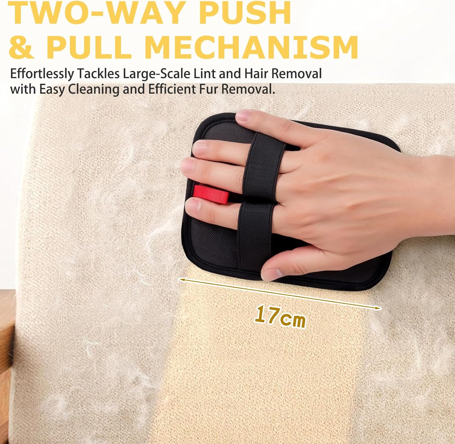 KATOZOO Pet Hair Removal Glove Brush - Reusable Grooming Tool for Cats and Dogs, Furniture, Carpets, Cat Beds and More - Improved Static Fur Remover (Pack of 1) image number 5