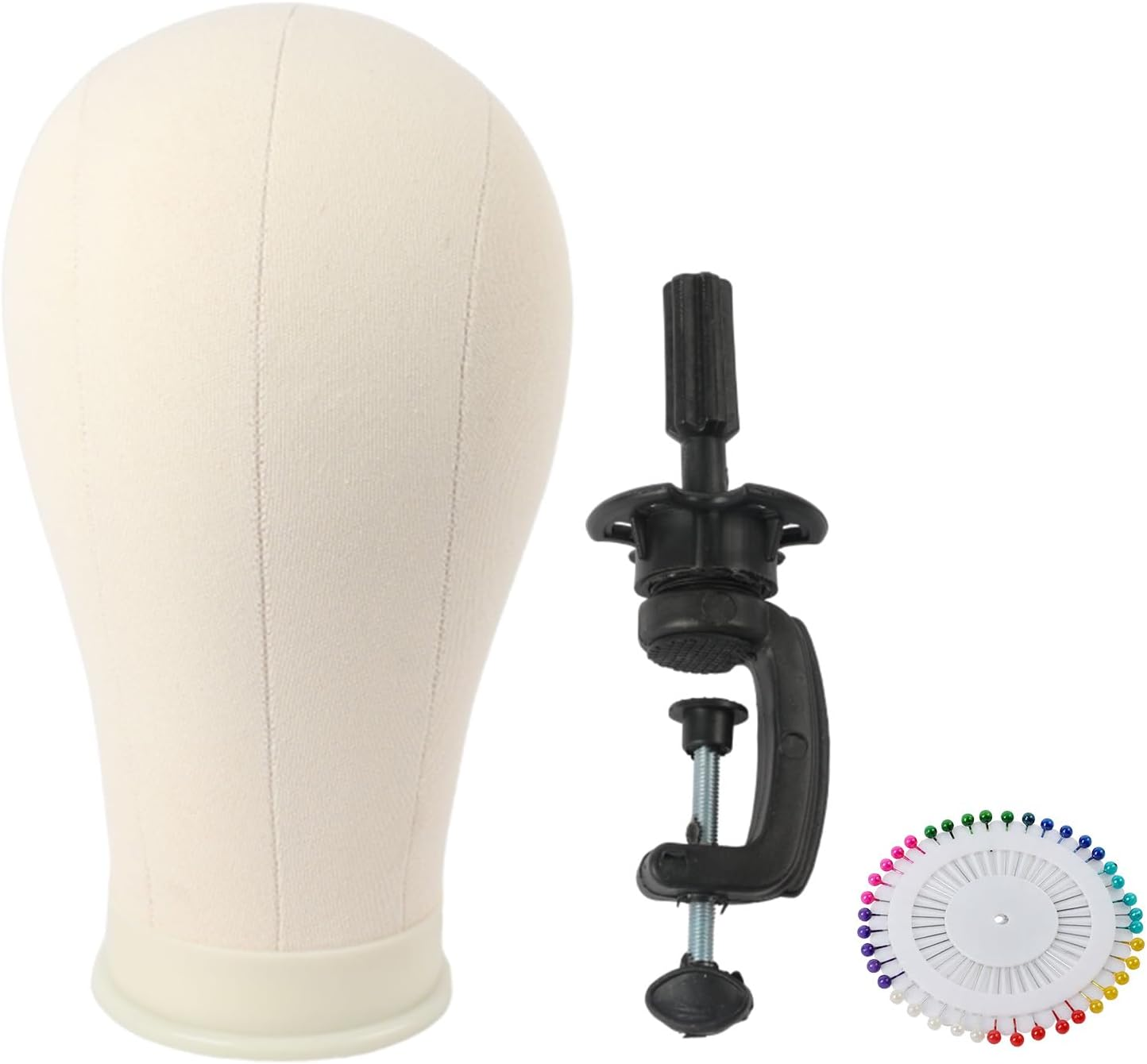 22 Inch Canvas Block Mannequin Head Wig Display Styling Witht-Pins Wig Mannequin Head Stand image number 5