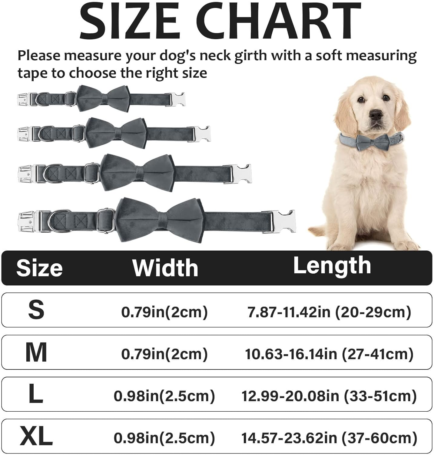 Asvin Dog Collar with Dog Bow Tie, Removable Dog Collar, Personalised Dog Collar, Zinc Alloy Link Buckle, Adjustable Dog Collar, for Dogs, Small, Medium, Large Dogs image number 1