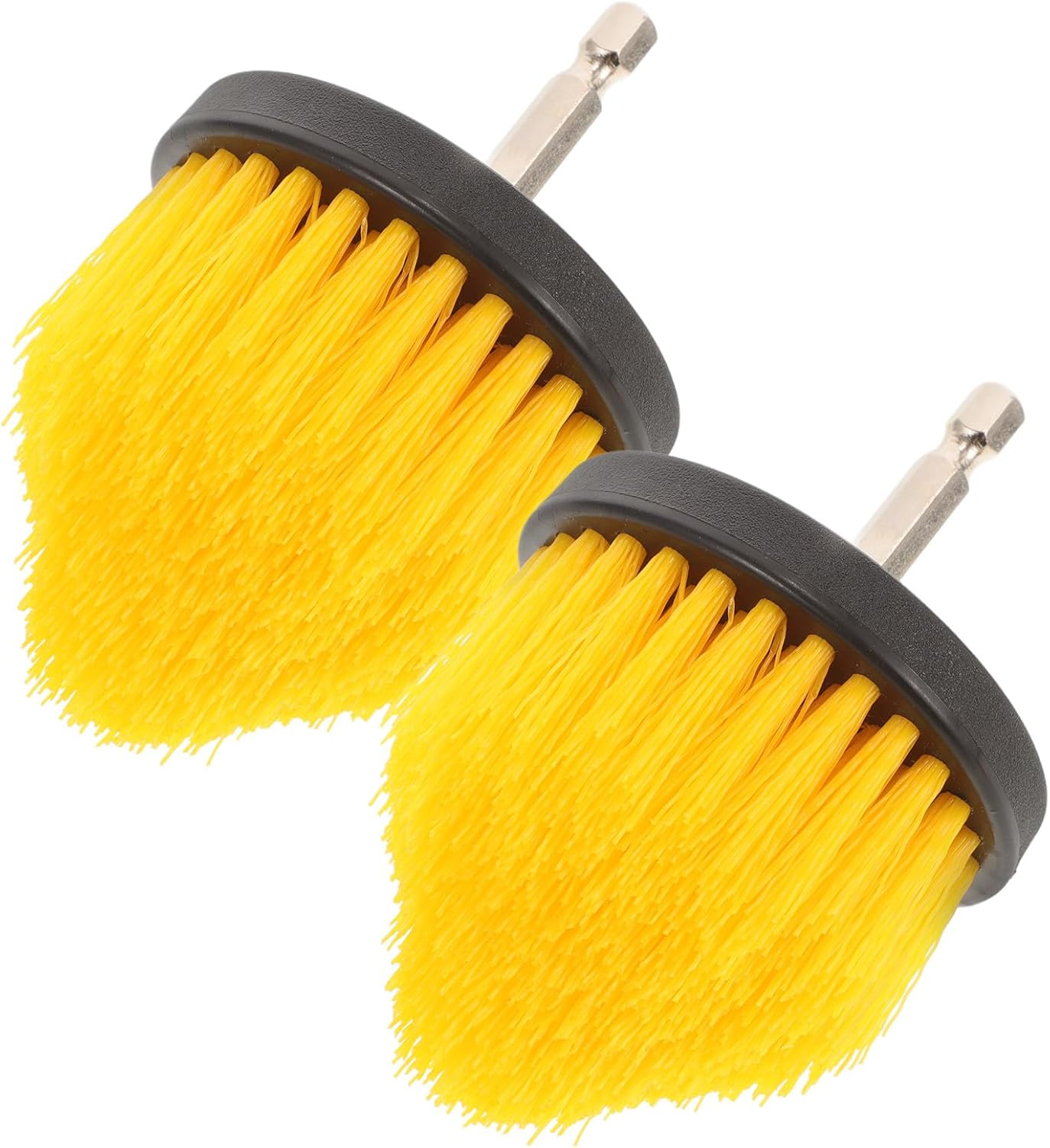 Hohopeti 2Pcs Drill Brush Attachment Cleaning Tool Kit for Bathtub Shower Tile Walls with Stiff Bristles Yellow Scrubber Compatible with Hand Drills image number 1
