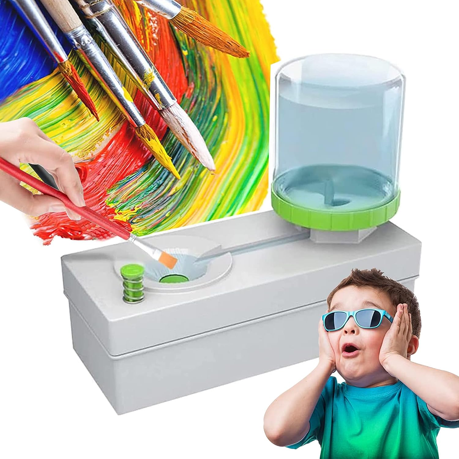 Paint Brush Cleaner, Paint Brush Cleaner Art Supplies, Water Cycle Rinser, Multifunctional Paint Brush Cleaner | for Acrylic, Watercolour, and Water-Based Mediums image number 2