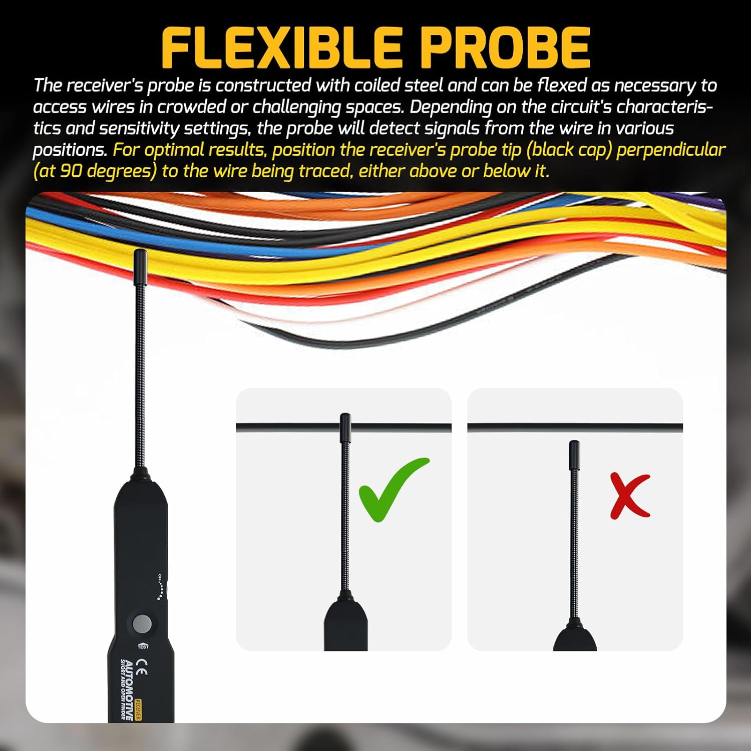 Automotive Electrical Open&Short Finder Circuit Tester Circuit Finder Detector Tone Generator Cable Wire Breaker Tracker Circuit Fault Find DC 6-42V Car Diagnostic Tool