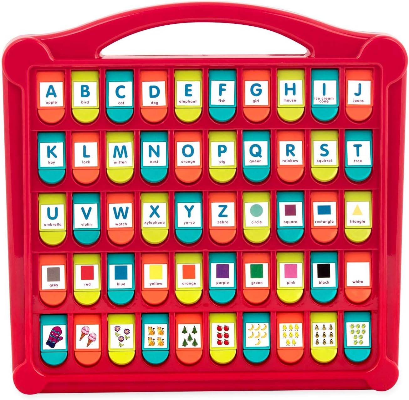 Battat &ndash; Pop-Up Alphabet &ndash; 50 Letter & Picture Flaps &ndash; Shapes, Colors & Letters &ndash; Educational & Learning Toys &ndash; 3 Years + &ndash; Hide & Seek Alphabet image number 1