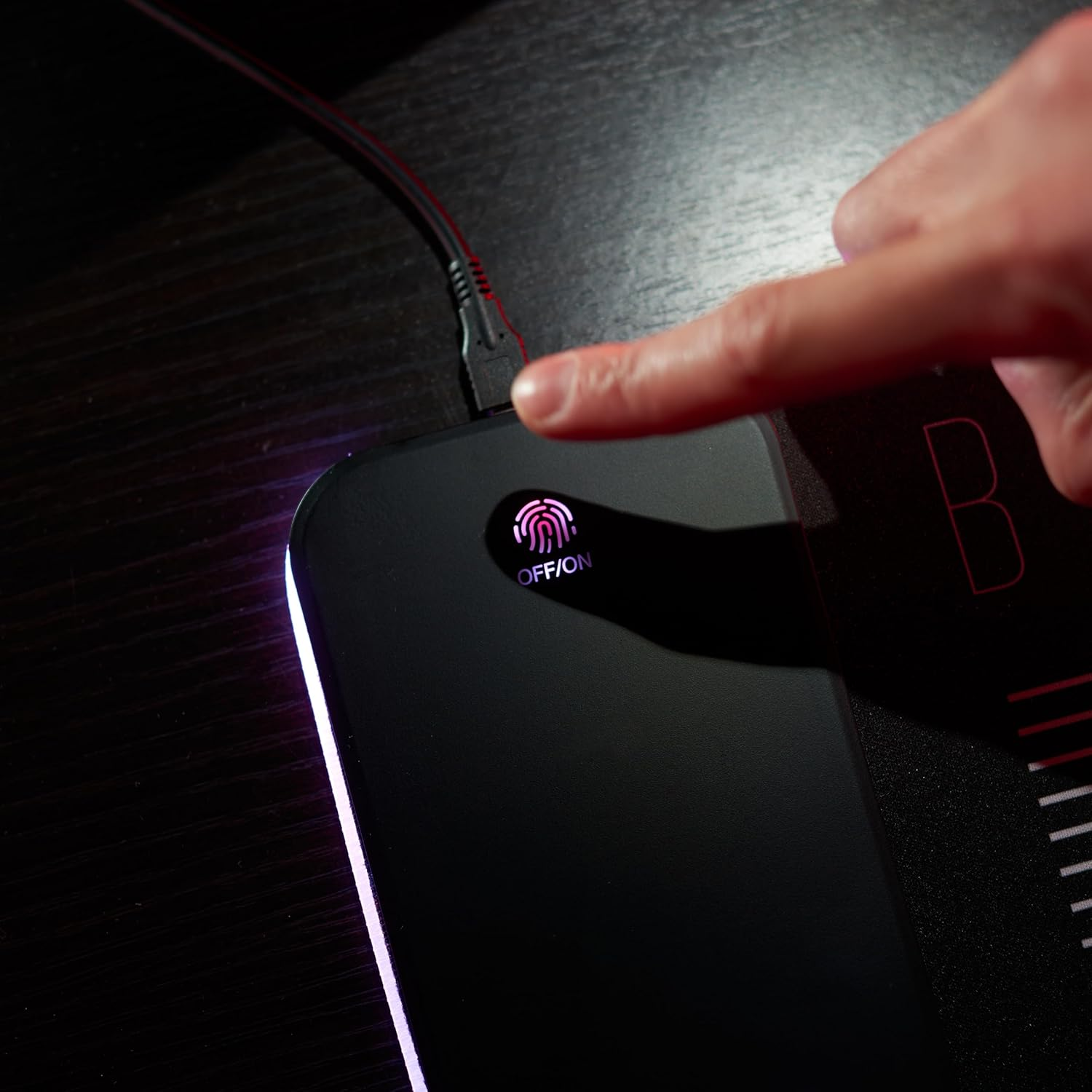 DC Comics Batman XL RGB Gaming Mat with 15W Wireless Charger | Customizable LED, Anti-Slip, Spill-Resistant - Batman image number 3