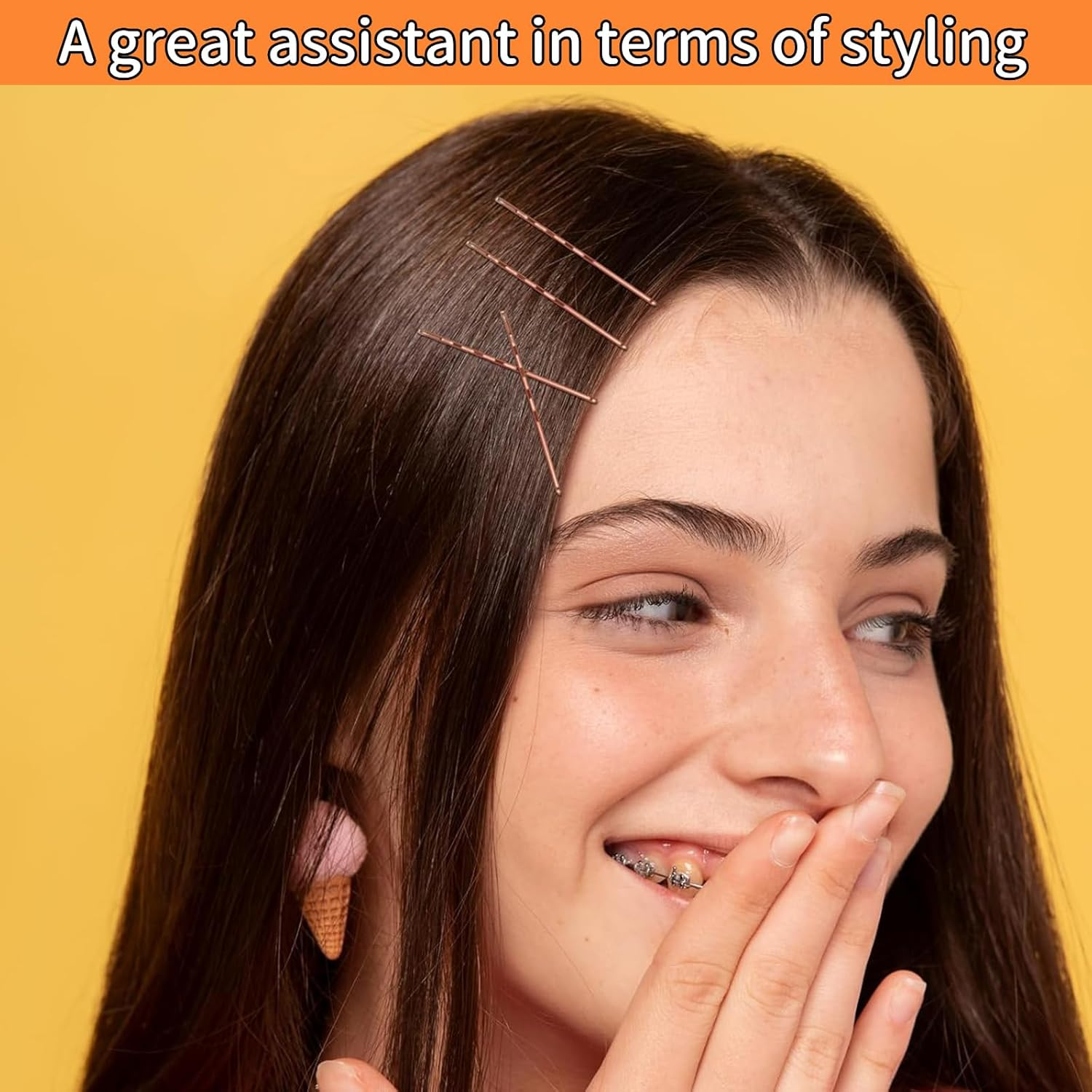 MOLIMOLI Hair Clip Set 300 Pieces, Hair Accessories & Hair Pins with Box: 200 Bobby Pins Hair (2-2.75 Inches) + 100 Hair Bobbles, Invisible Hair Clips for Women image number 2