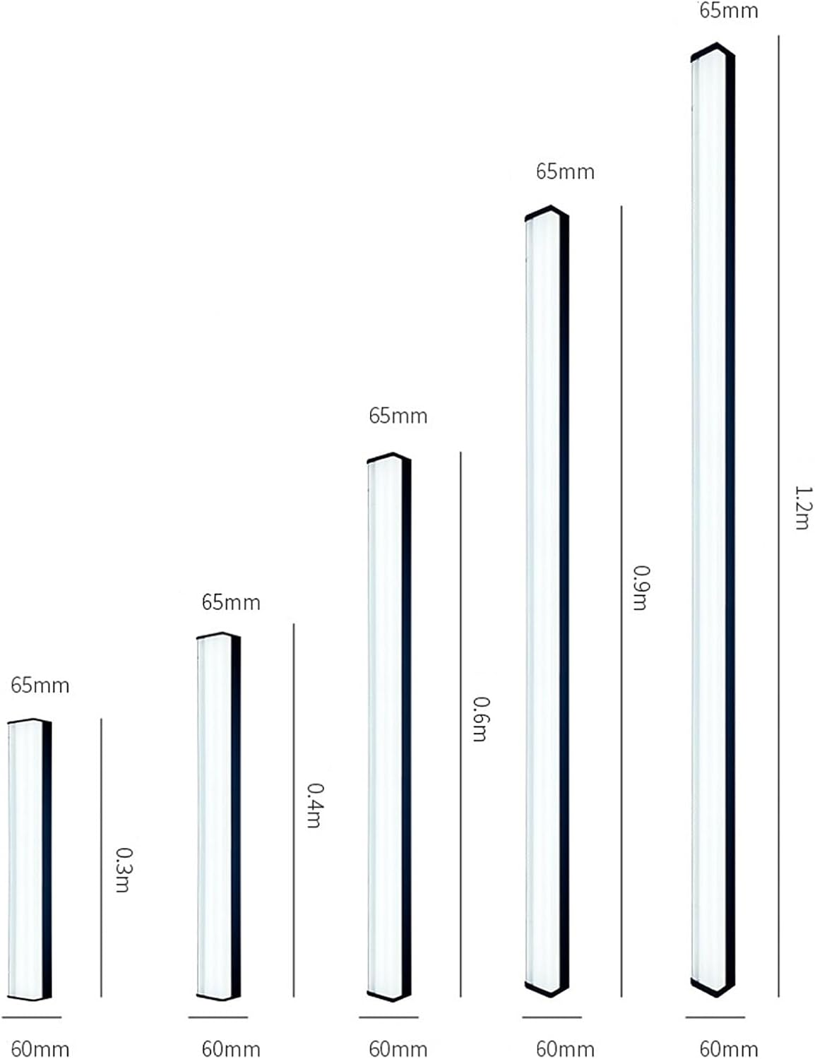 LED Wall Light Outdoor/Indoor Decorative Wall Lamp IP65 Waterproof Wall Sconce Long Strip Design Wall Lighting Modern Aluminium Black for Balcony Garden Hallway (Warm Light,30Cm) XXZ