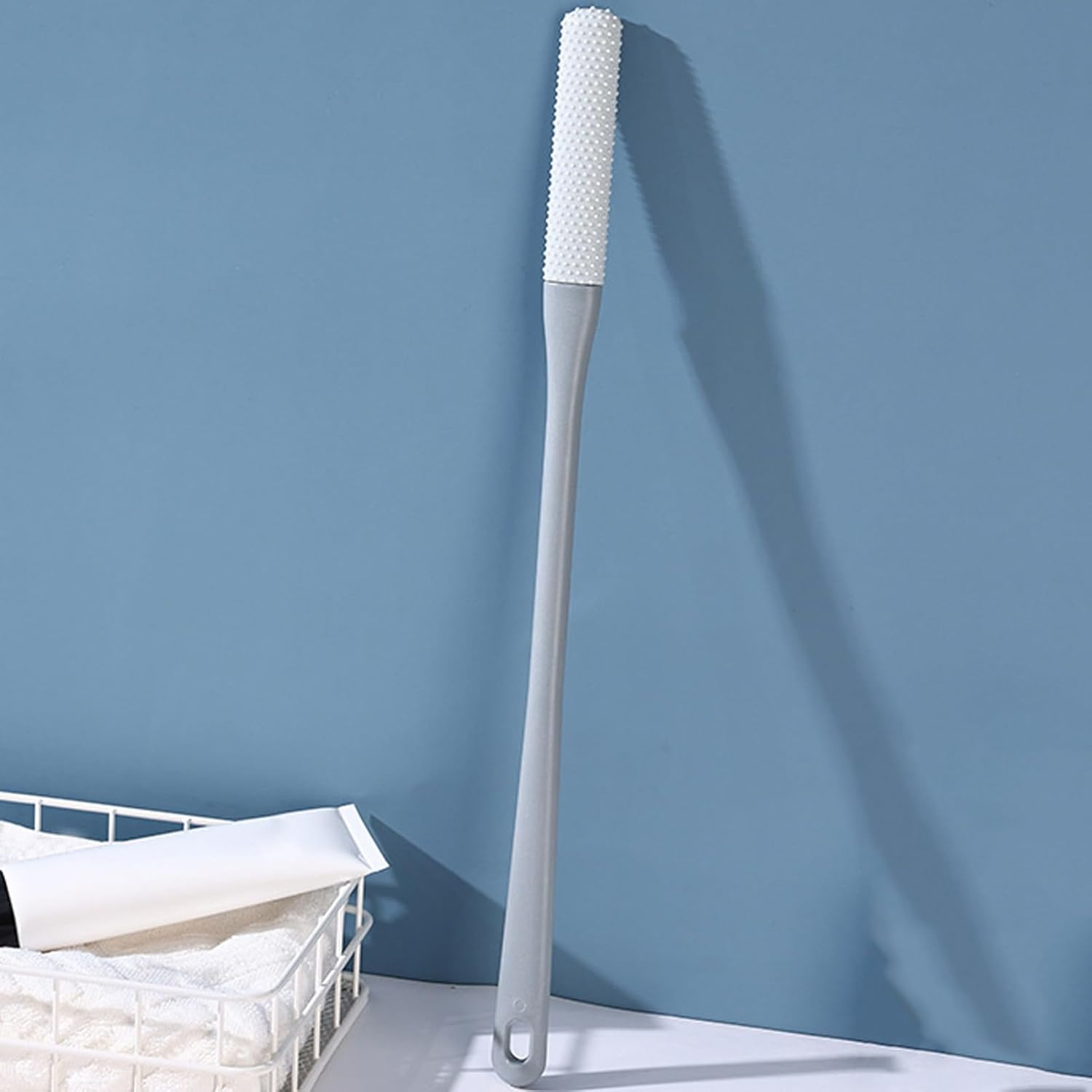 Toe Cleaning Brush - Nail Brush for Cleaning Fingernails - Silicone Bristles Foot for Shower, Extended Handle, Men and Women - Pink image number 6