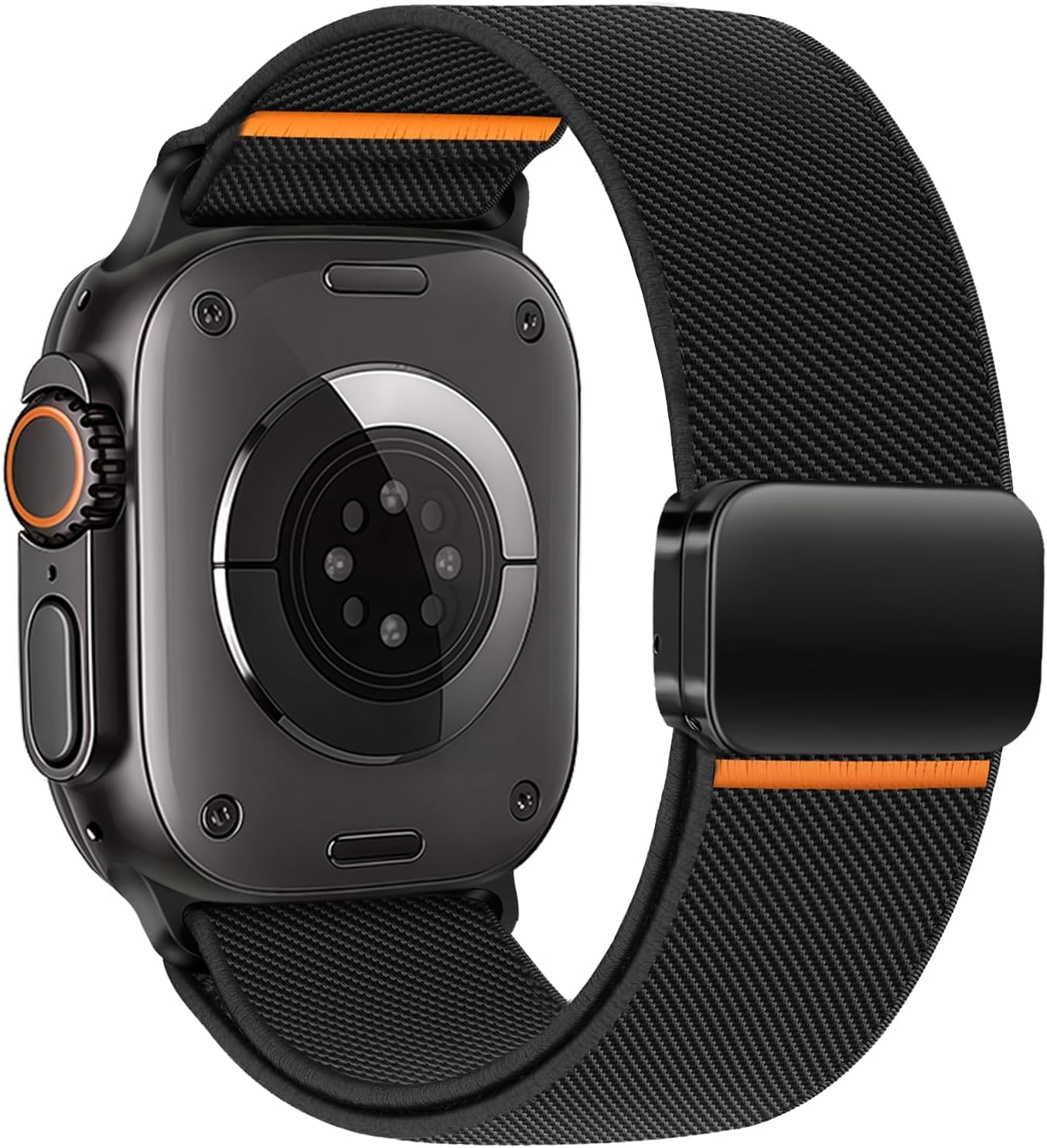 Elastic Magnetic Bracelets for Apple Watch 11/10 Strap 46 Mm 49 Mm 45 Mm 44 Mm 42 Mm 41 Mm 40 Mm 38 Mm Men, Nylon Fabric Band Magnet Sport Solo Loop Strap for Iwatch 9 8 7 6 5 4 3 SE 3/2 Ultra 3/2