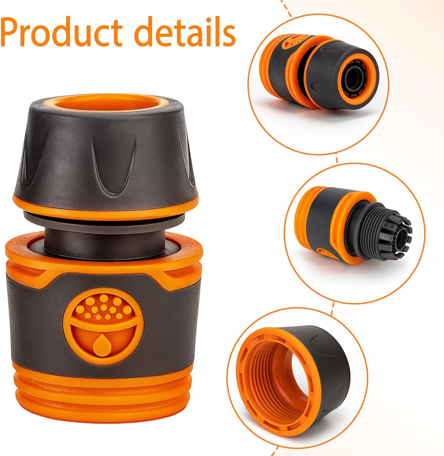 Hose Connector, Garden Hose Connector Set, 6M Pink Tape with 2X4 Way Soft Tube Fittings, 2Xblack Double Nipple Connectors, 2X4/6 Way Adapters for Garden Tap, Outdoor Cleaning, Pet Bathing image number 6