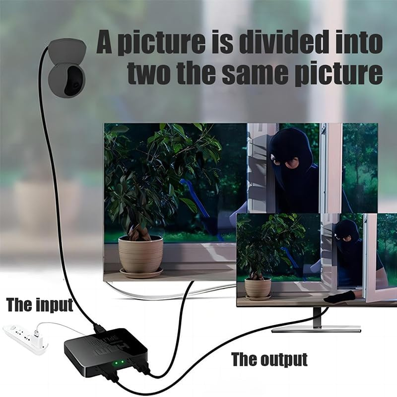 Premium HDMI Splitter 1 in 2 Out, 1080P 4K HDCP Stripper, Signal Amplifier, Supports 3D, Blu-Ray, and DVD