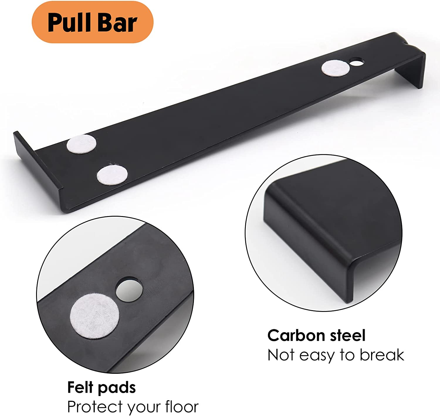 Laminate Wood Flooring Installation Kit Worthplanet 43Pcs Wood Flooring Installation Kit with 40 Spacers, Solid Tapping Block, Pull Bar and Double Headed Mallet for Floor Installation W370003 image number 3