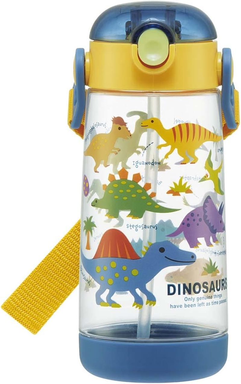 Skater PDSH5-A Dinosaurus Picture Water Bottle, 16.2 Fl Oz (480 Ml), Clear Bottle with Straw, for Kids and Boys - Cups image number 2