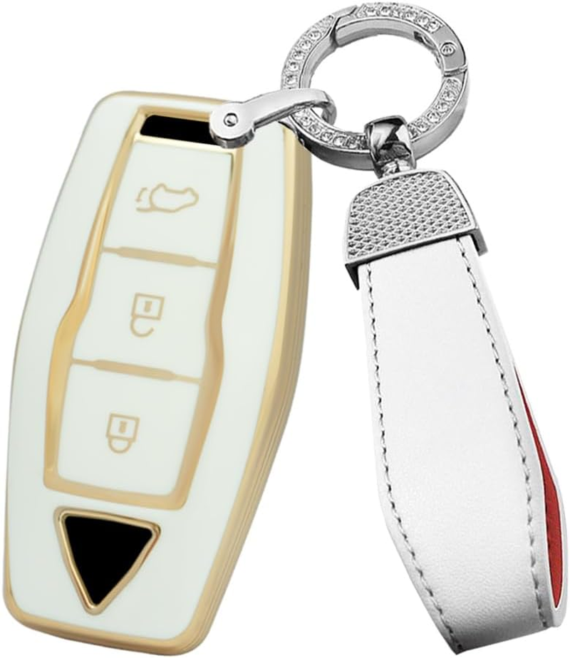 Ontto TPU Car Key Fob Cover Fit for Mitsubishi Outlander 2022 2023 Keyless Entry Smart Key Case Remote Key Holder Keyring Key Shell Bag Keychain Protection Auto Accessories 4 Buttons Black