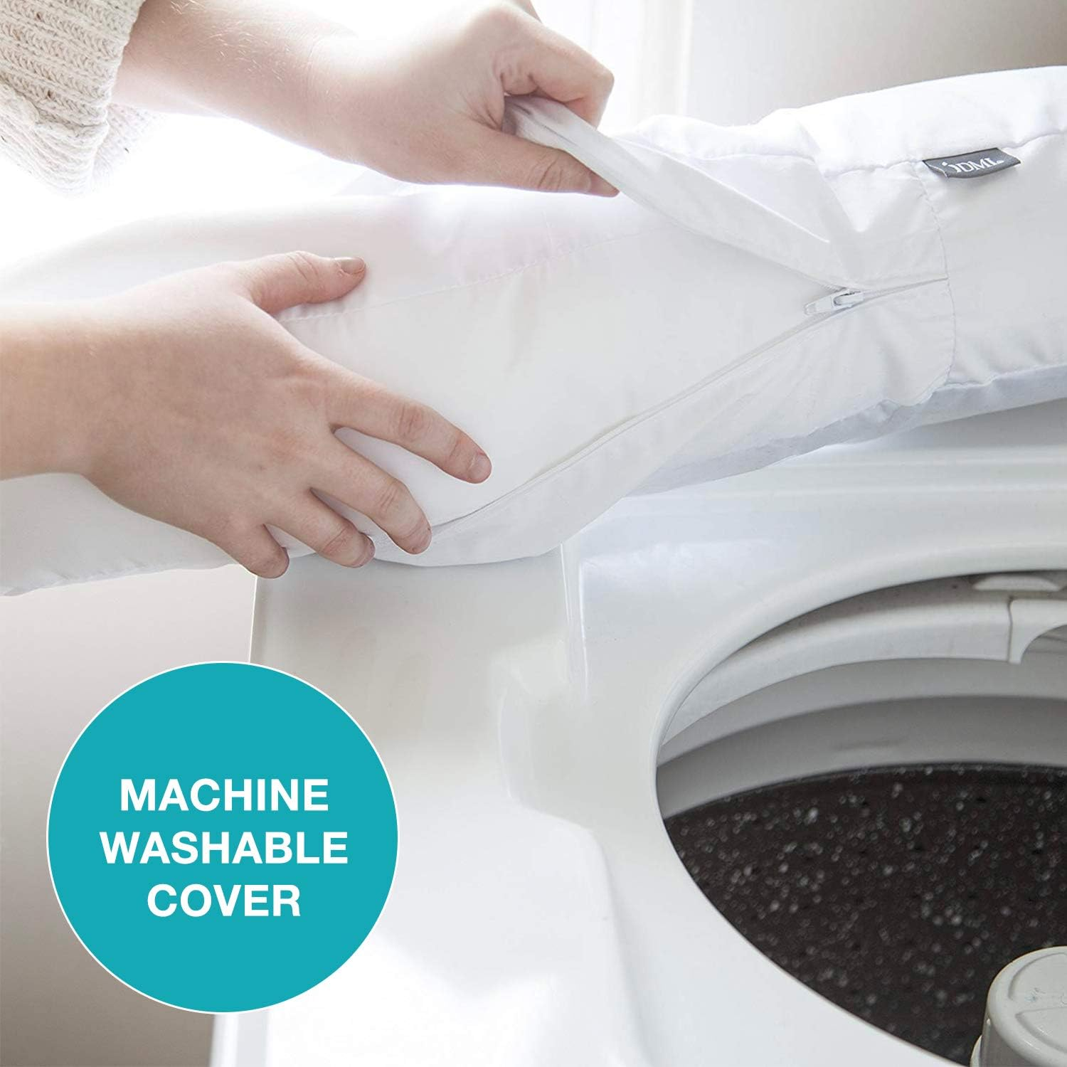 DMI Protective Pillowcase for the Side Sleeper Pillow, Extends Product Life of Pillow, Protects against Moisture & Stains, Zipper & Snap Enclosure, FSA & HSA Eligible, White image number 1