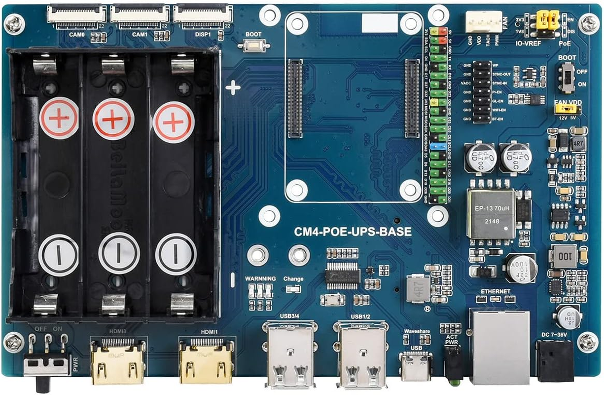 Waveshare Mini Base Board Type B Designed for Raspberry Pi Compute Module 4, Only CM4-IO-BASE-B Base Board Included