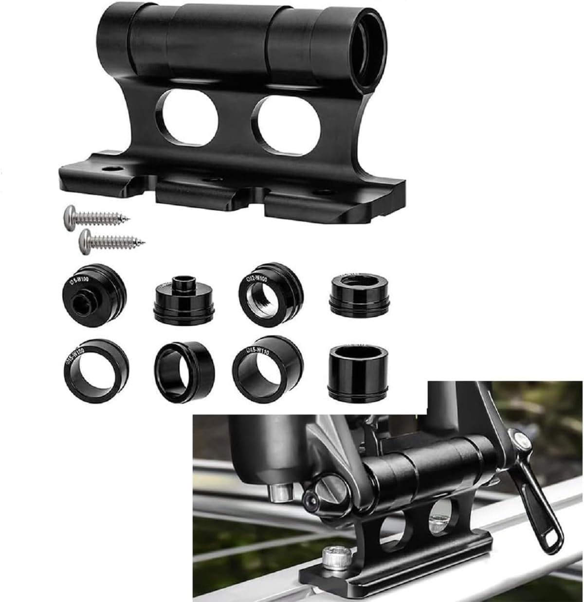 WADY Bike Fork Mount Bicycle，Bicycle Car Racks, Roof Mount Bike Fork Carrier with Quick Release Thru Axle Universal Fit for Road, Mountain & Electric Bikes (Black) image number 6