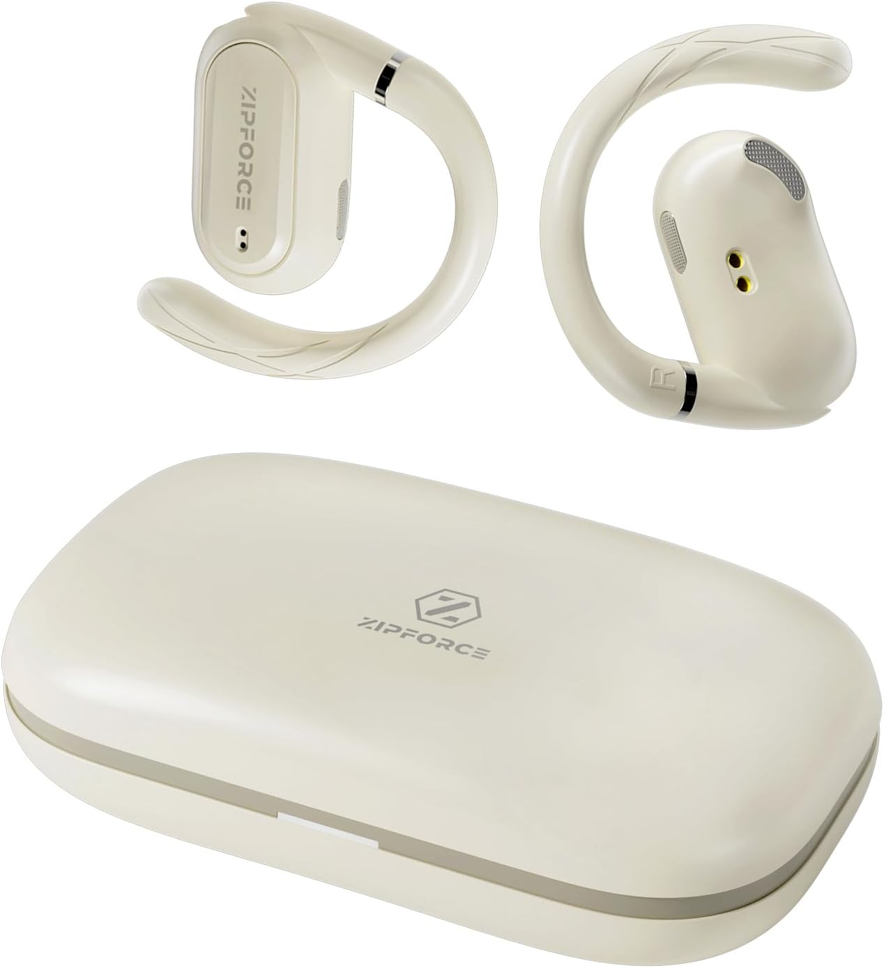ZIPFORCE True Wireless Earbuds, Open-Ear Bluetooth 5.4 Headphones 4-Mics ENC Clear Call, Bluetooth Earbuds Touch Control 40 Playtime, IPX6 Waterproof TWS, Light-Weight Earphones