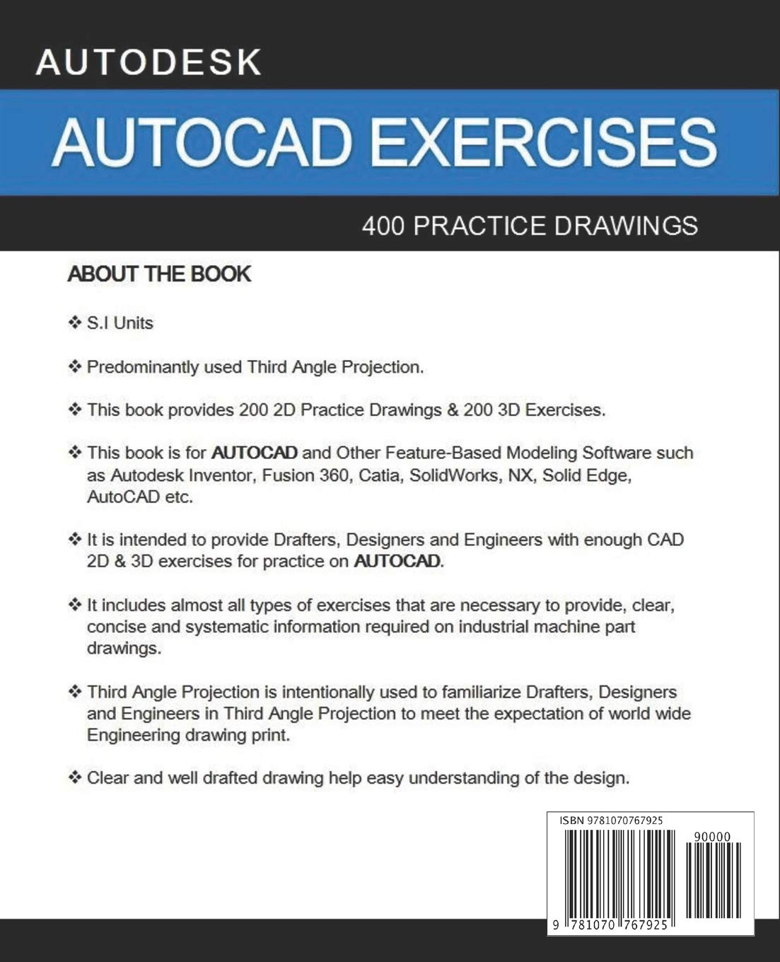 AUTOCAD EXERCISES: 400 Practice Drawings for AUTOCAD and Other Feature-Based CAD Software image number 1