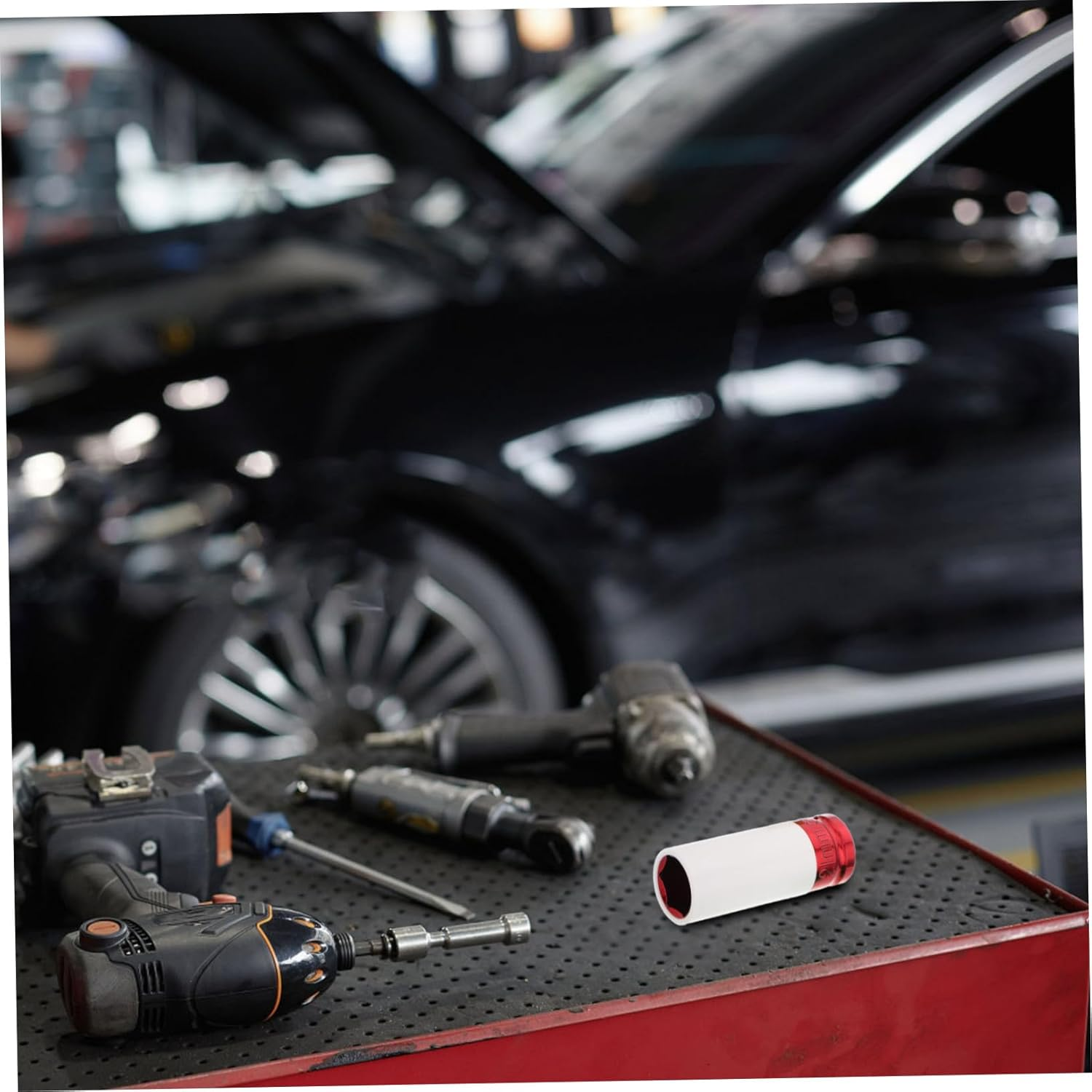 DINHEAROM 4Pcs Wheel Socket Set Color-Coded Lug Nut Impact Tool Deep Non-Marring Design for Tire Compact Storage Box for Easy Organization High Torque Performance for Automotive Repairs image number 1