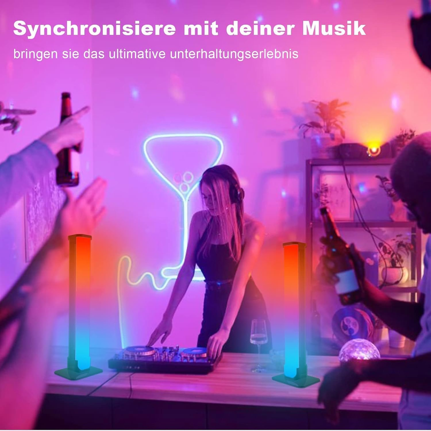 Smart LED Light Bar, 2Pack RGB Smart LED Light Bars with 46 Scene and Music Modes, Gaming Lights That Sync with TV Backlight, Leds RGB Ambient Color Changing Lighting for Gaming, Bedroom (10Inches) image number 3