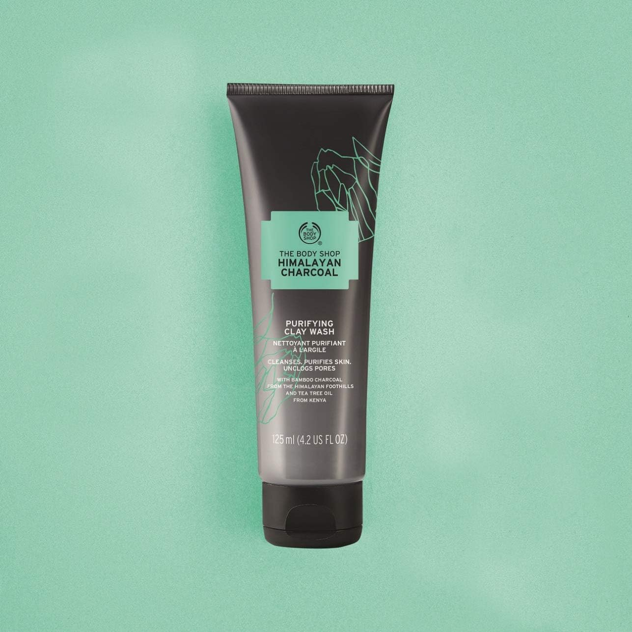 The Body Shop Himalayan Charcoal Purifying Clay Wash, 125 Ml image number 1