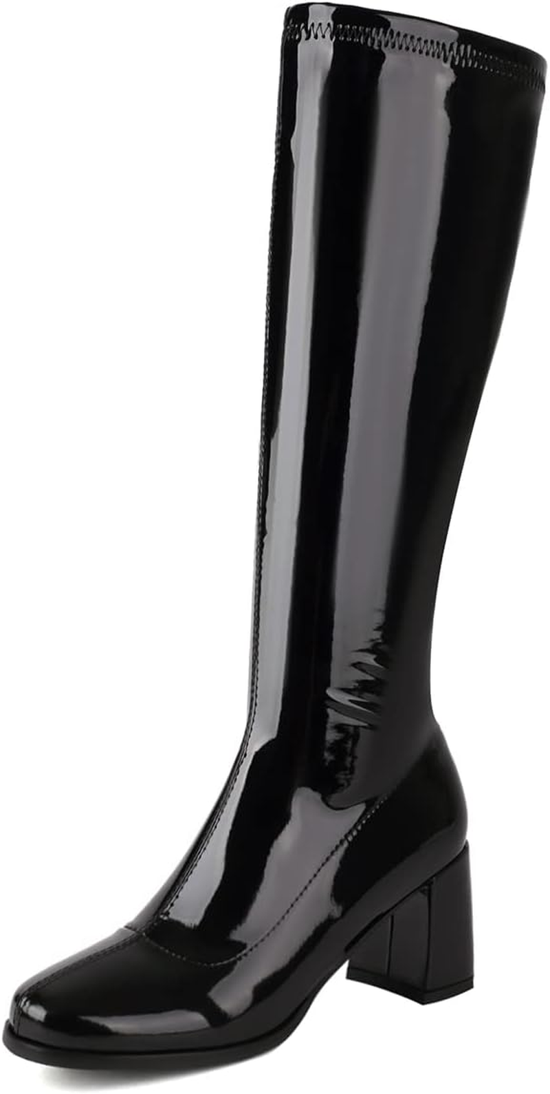 Galindopia Women Gogo Boots Black Knee High 70S Boots