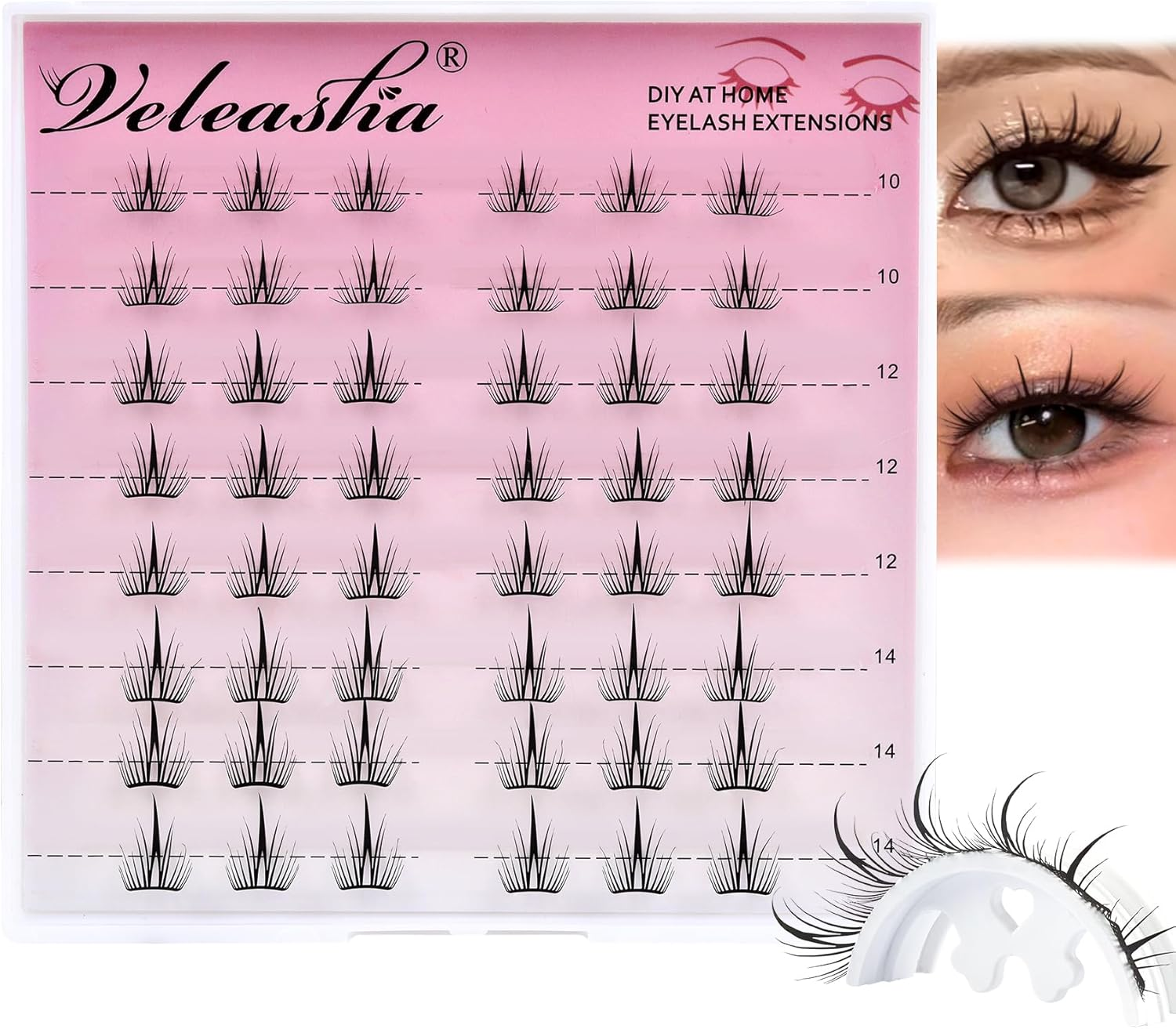 Veleasha Manga Lash Clusters Wispy Anime Cluster Lashes Laser Tech Spiky Design Eyelashes Cluster 10-14 Mm Super Lightweight DIY Eyelash Clusters (Petalsway) image number 6