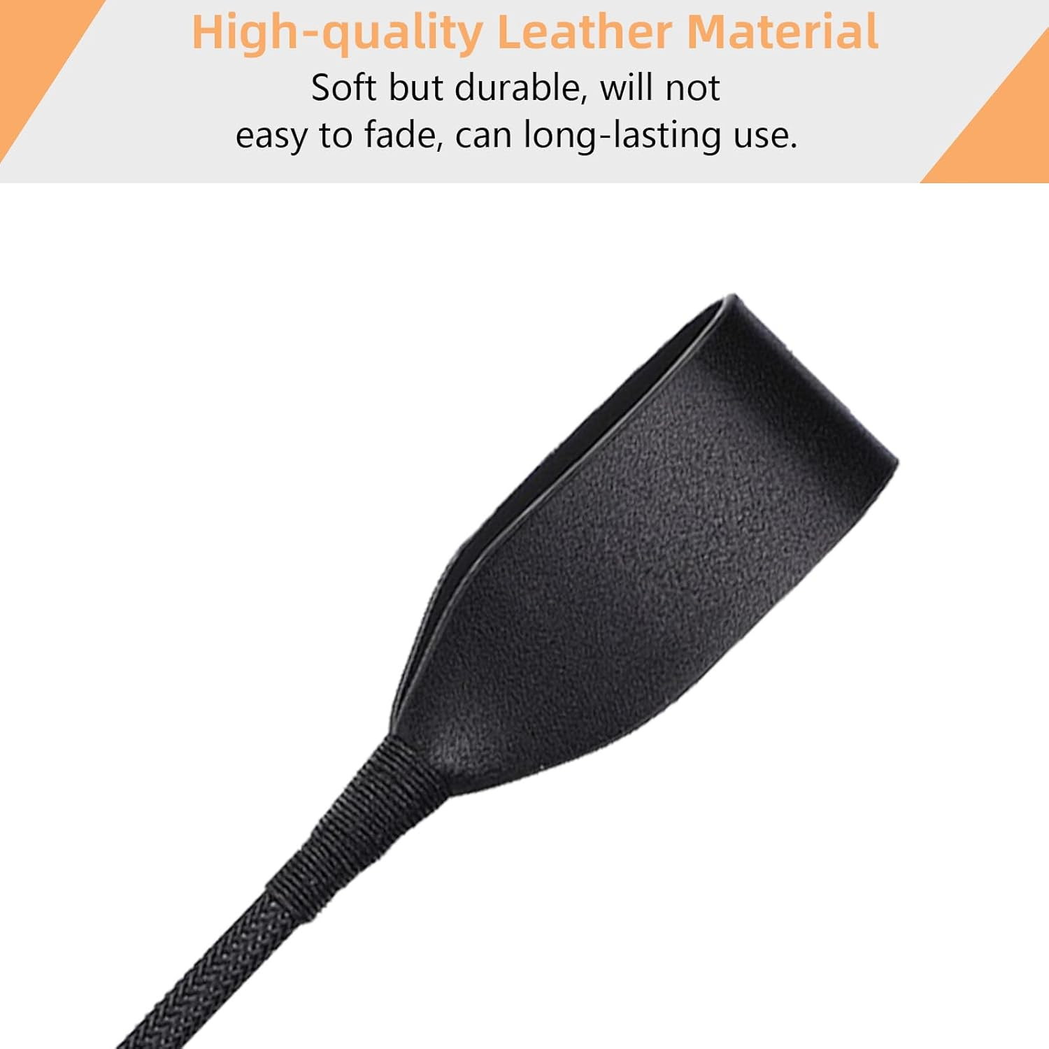 Mini Horse Riding Crop 33Cm &ndash; Lightweight Hobby Horse Accessory with Anti-Slip Grip &ndash; Durable PU Leather Hose Whip Crop for Kids & Horseplay Training(Black) image number 1