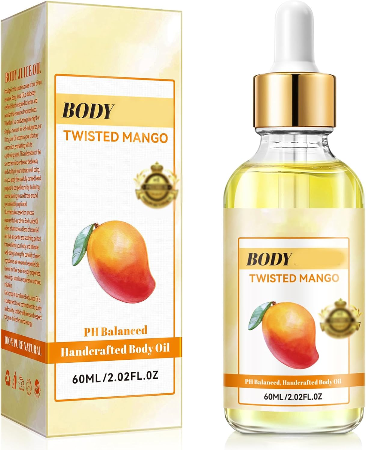 60ML Coconut Cream Pie Body Oil, Body Juice Oil Vanilla, Handcrafted Body Oil Coconut Cream Pie, Hand-Crafted Body Oil for Women, That Fills Body with Fragrance (A)