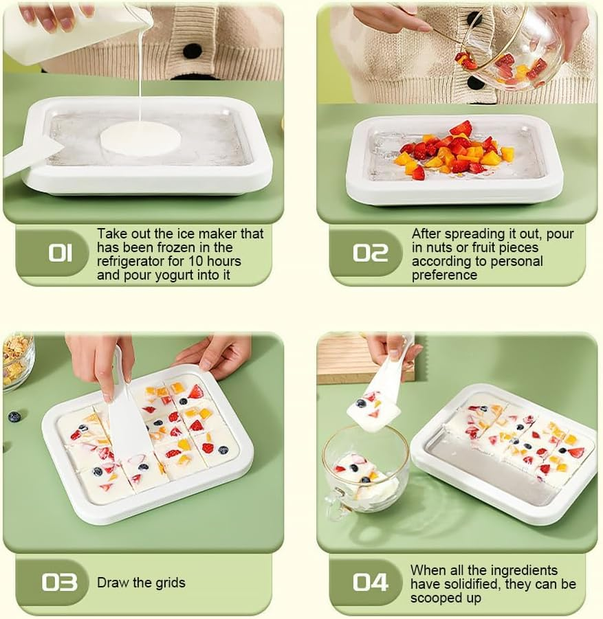 Ice Cream Maker Plate with 2 Spatulas for Homemade Rolled Ice Cream, Frozen Yogurt, Gelato, and Sorbet. Manual Stainless Steel Pan(White) - Pink image number 5