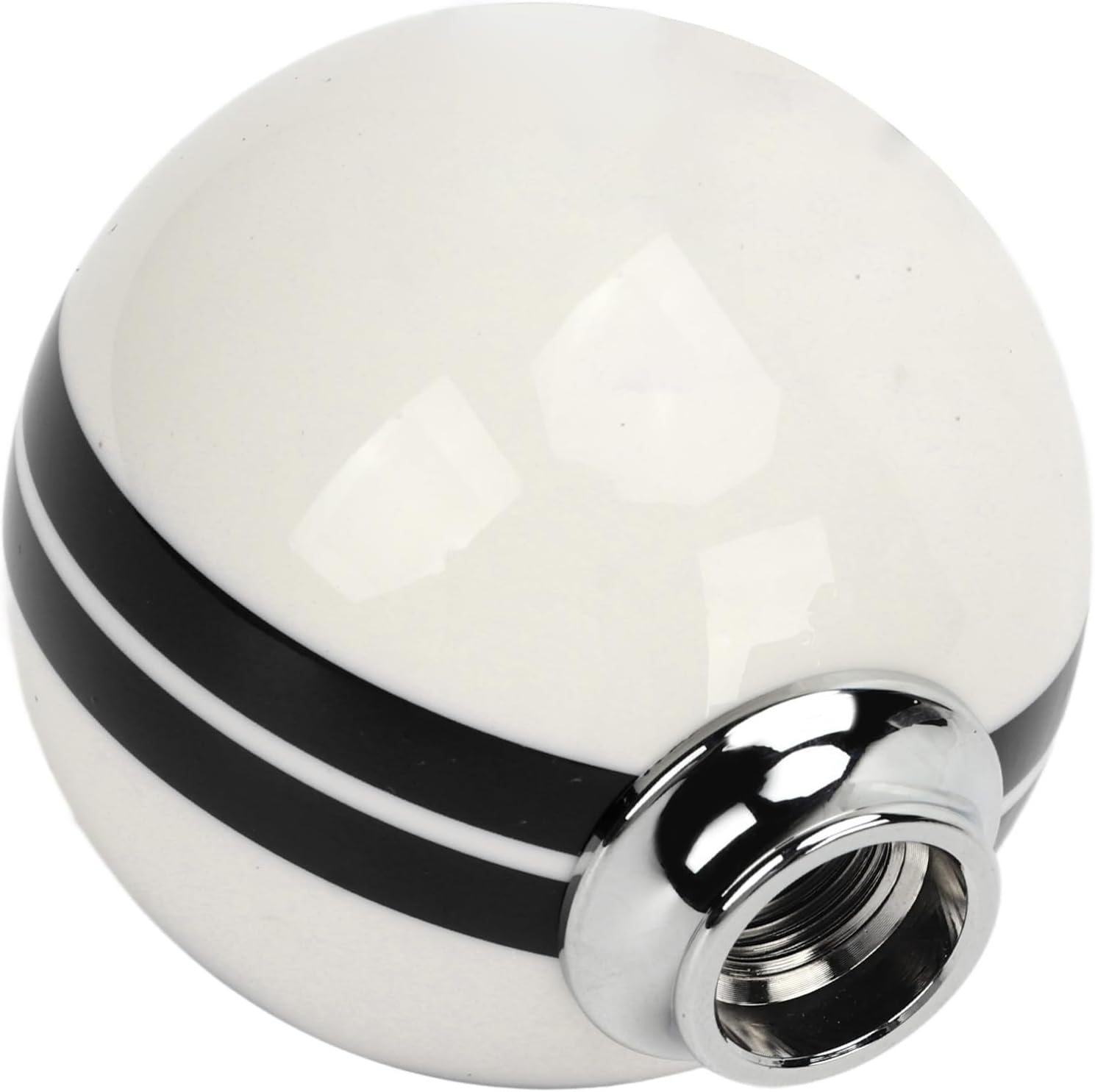 5 Speed Manual Gear Shift Knob Ball,Manual Shift Lever Knob Replacement for Ford Mustang 1967 to 2018 (White Black) image number 6