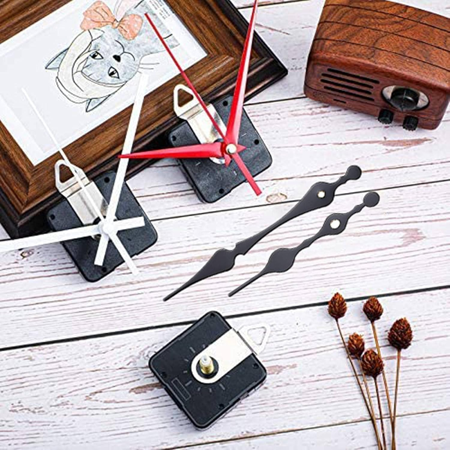 2Pcs Non-Ticking Quartz DIY Wall Clock Movement Mechanism Kit with 5 Different of Repair Parts Replacement image number 6