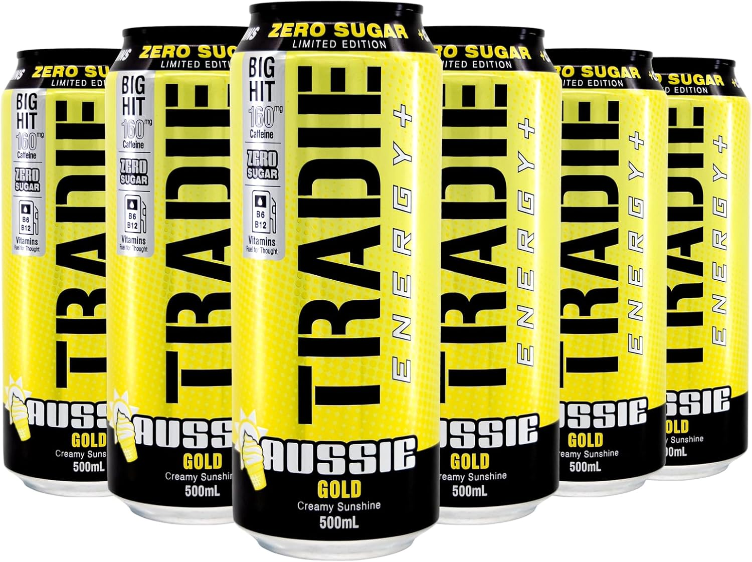 TRADIE Aussie Gold Sugar Free Energy Drink 12 X 500Ml image number 3