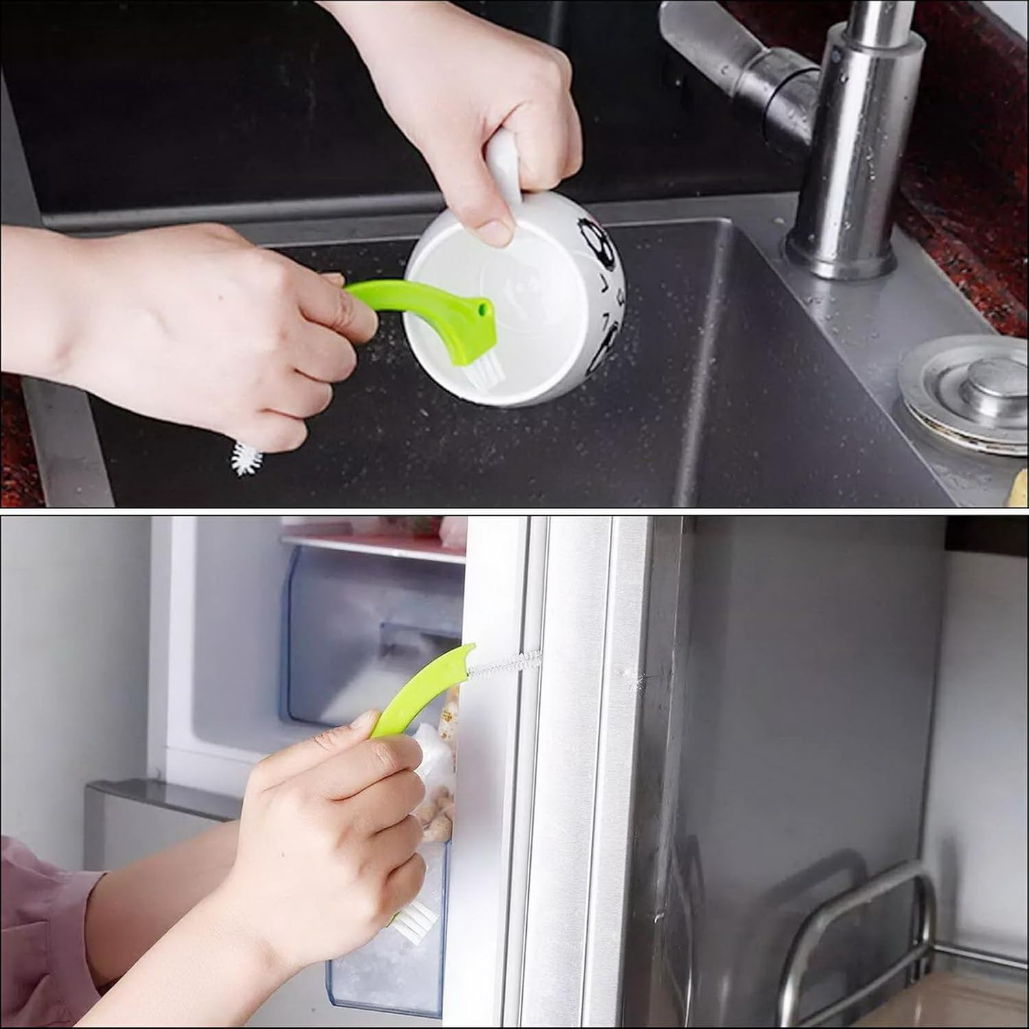 GYB Green 3 in 1 Tile Grout Cleaning Brush Mould Remover Narrow Stiff Stain Cleaner image number 2