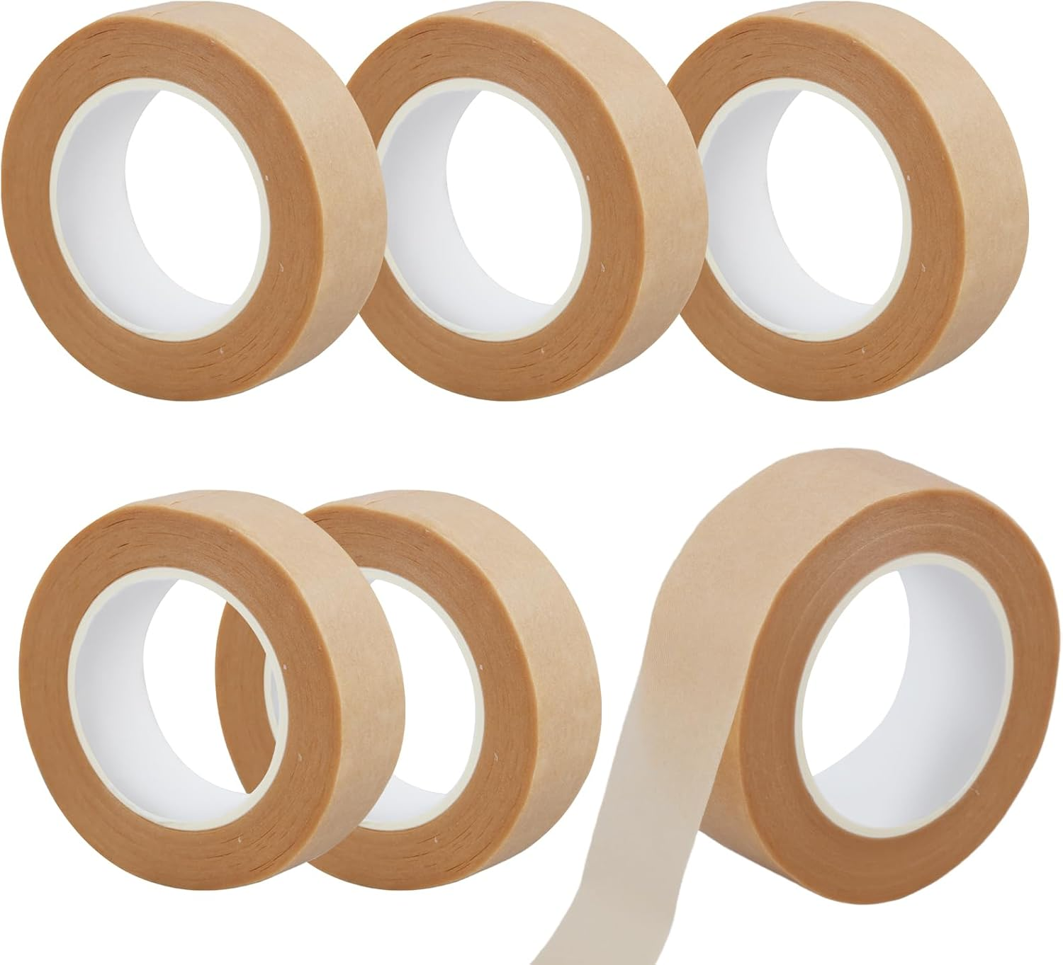 6 Pack Rolls PE Micropore Medical Paper Tape Roll 1.25Cm X 9.1M, Flexible & Breathable Self Adhesive Waterproof Medical Tape for Eyelash Extensions Wound Sensitive Skin Injuries Swelling Sport (Skin) image number 1