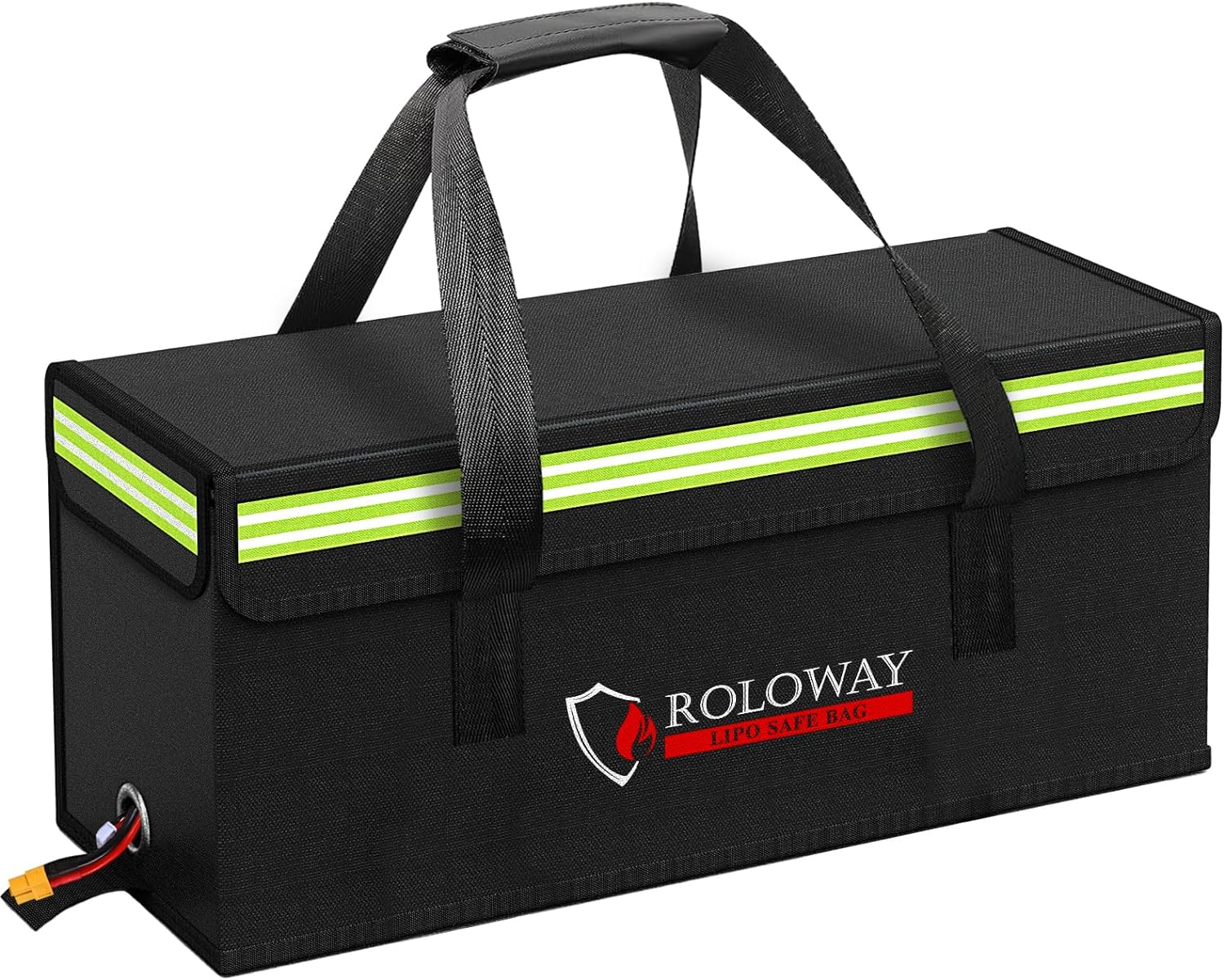 ROLOWAY Lipo Battery Bag Fireproof Bag (20 X 5 X 7.5 Inch), Large Lipo Bag Fireproof Ebike Battery Bag, Lipo Safe Bag with Comfortable Handle, Reflective Strip, Lipo Charging Bag image number 3