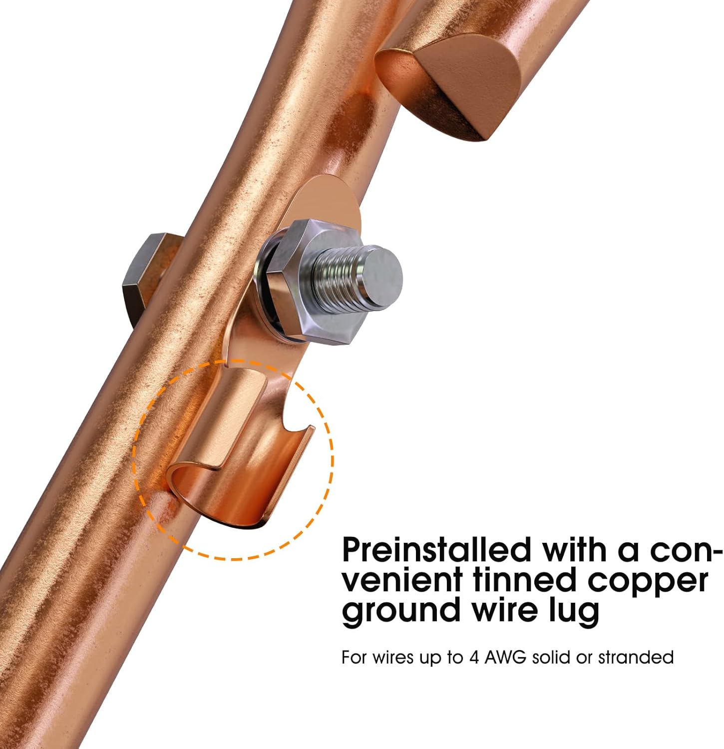 Portable Grounding Rod with 4Ft Long Flexible Bonding Wire with Copper Clip image number 4