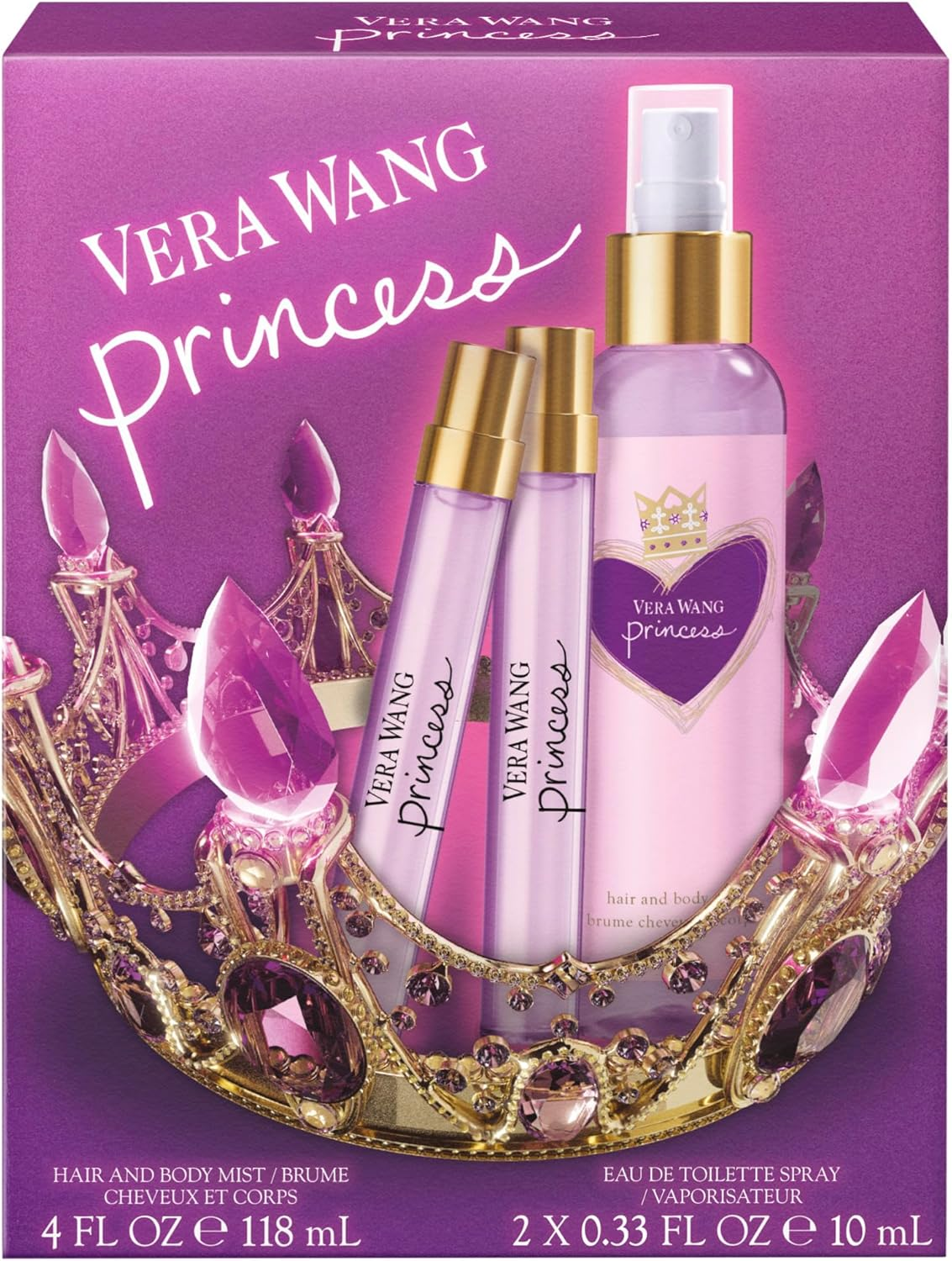 Vera Wang Princess Eau De Toilette and Body Mist for Women Trio Gift Set, Fruity-Floral Perfume, 2X10Ml and 118Ml image number 2