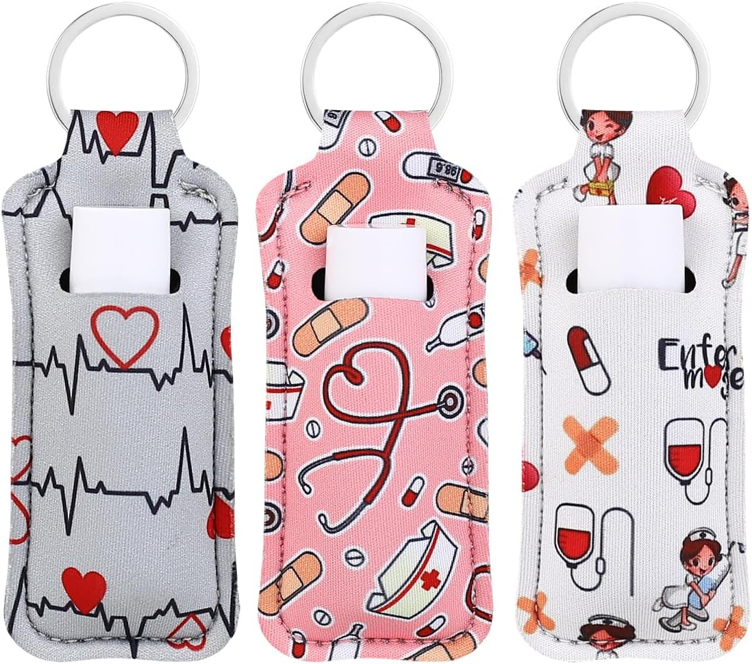 COOKOOKY Chapstick Holder Keychain Cute Lip Balm Keychain Holder with Clip, Sunflower, Large