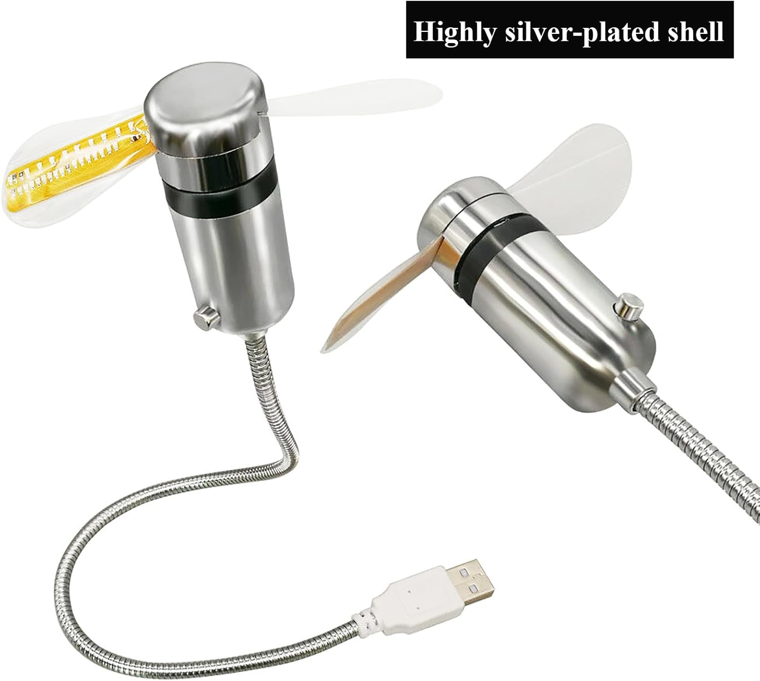 Soseelnee USB Clock Fan with Real Time Display, Mini Portable Flexible Cooling Fans with Led Light for Home Office (2) image number 6