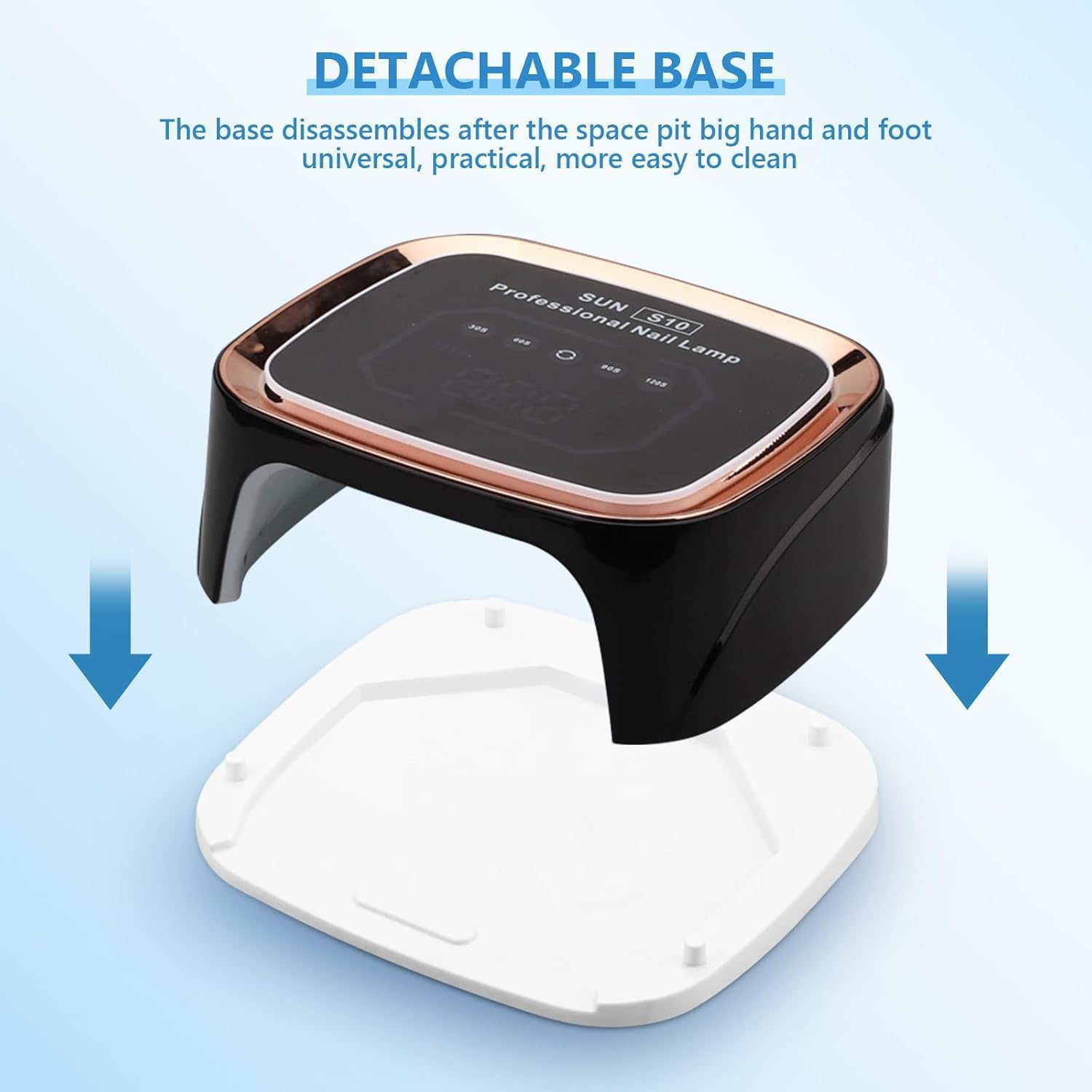 108W Cordless Rechargeable UV Light Nail Curing Lamp with Automatic Sensor/4 Timer Setting for Salon&Home, Nail Gel Polish Light Dryer Professional Nail Art Tools for Fingernail and Nail Tools (Black) image number 5