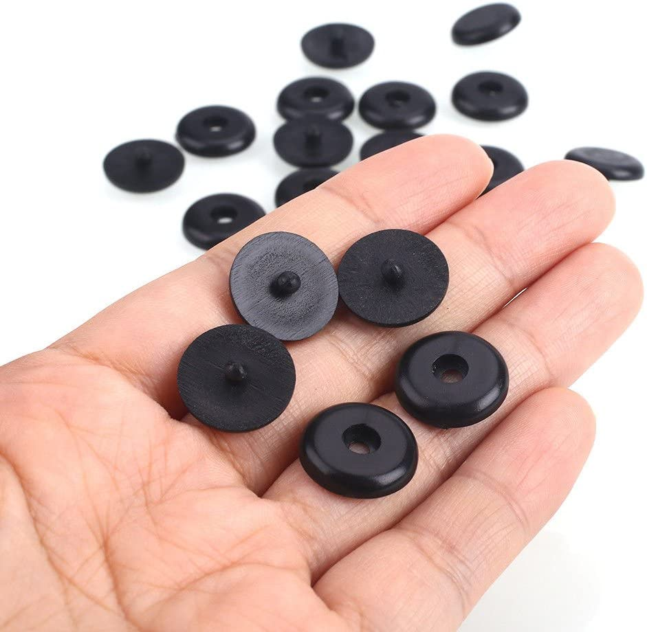 Y-Axis 5 X Seat Belt Button Buckle Clip Stop - Universal Fit Stopper Kit Black (5 Sets) image number 2