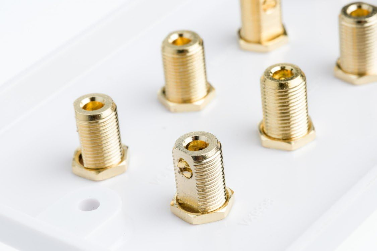 11.0 Audio/Av Surround Sound Speaker Wall Plate with Gold Binding Posts No Soldering Required image number 5