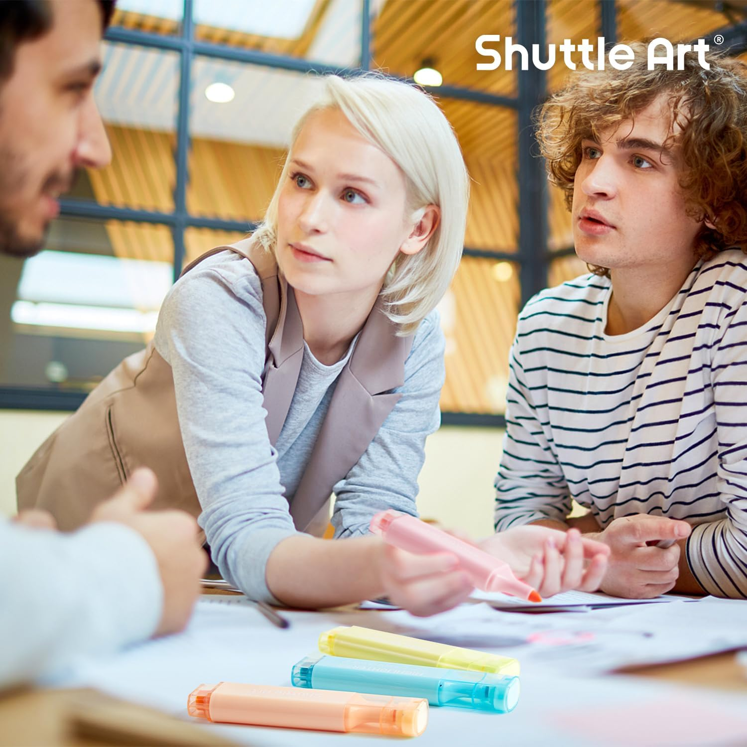 Pastel Highlighters, Shuttle Art 8 Assorted Macaron Colours Highlighter Pens, Chisel Tip Dry-Quickly Non-Toxic Highlighter Markers for Adults Kids Highlighting in the Home School Office - 8 Colours image number 5