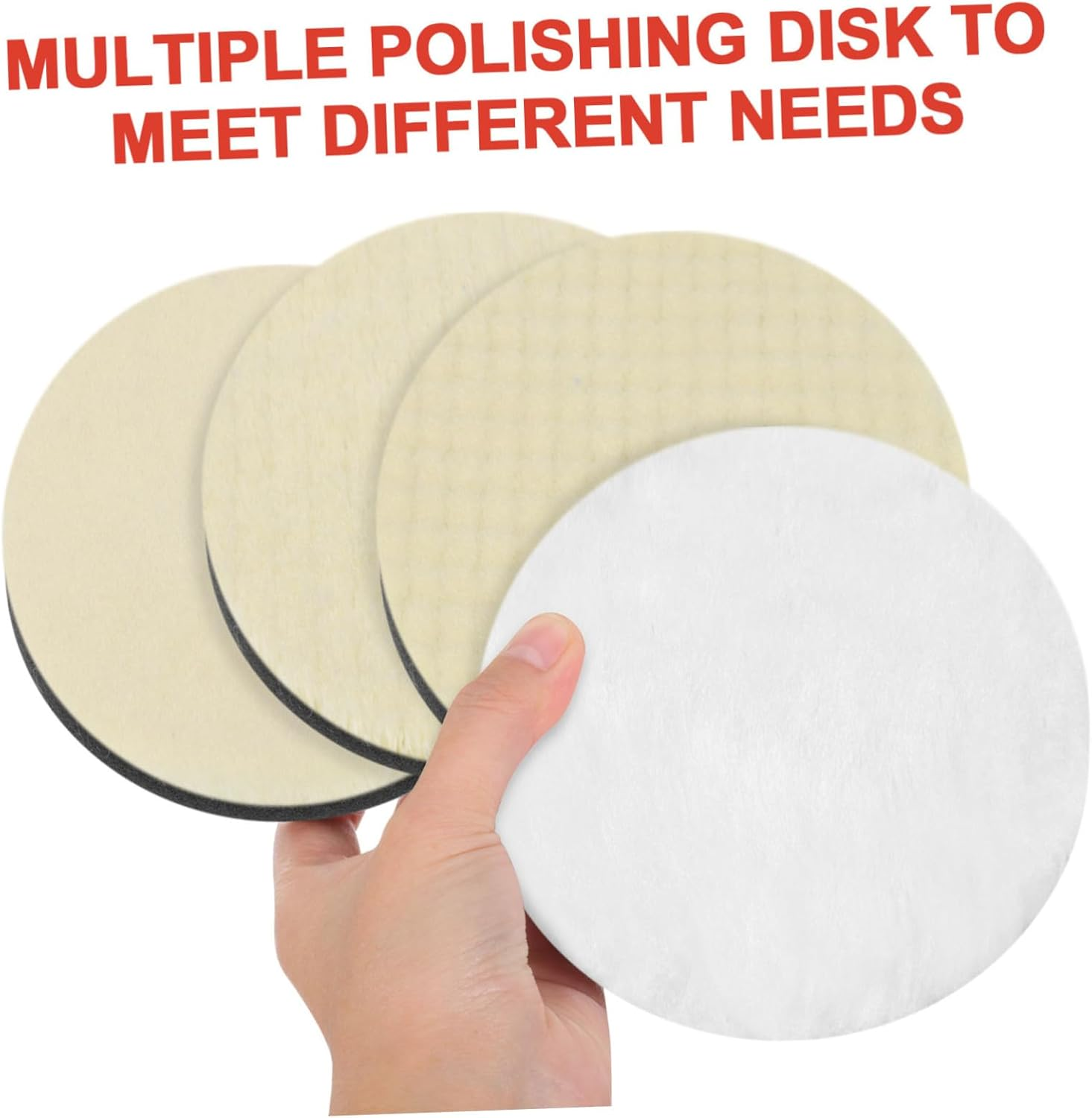COMPUKAS 7 Pcs Polishing Pad Set Buffing Pads for Car Suvs Home Car Easy to Use Artificial Wool Sponge Kit