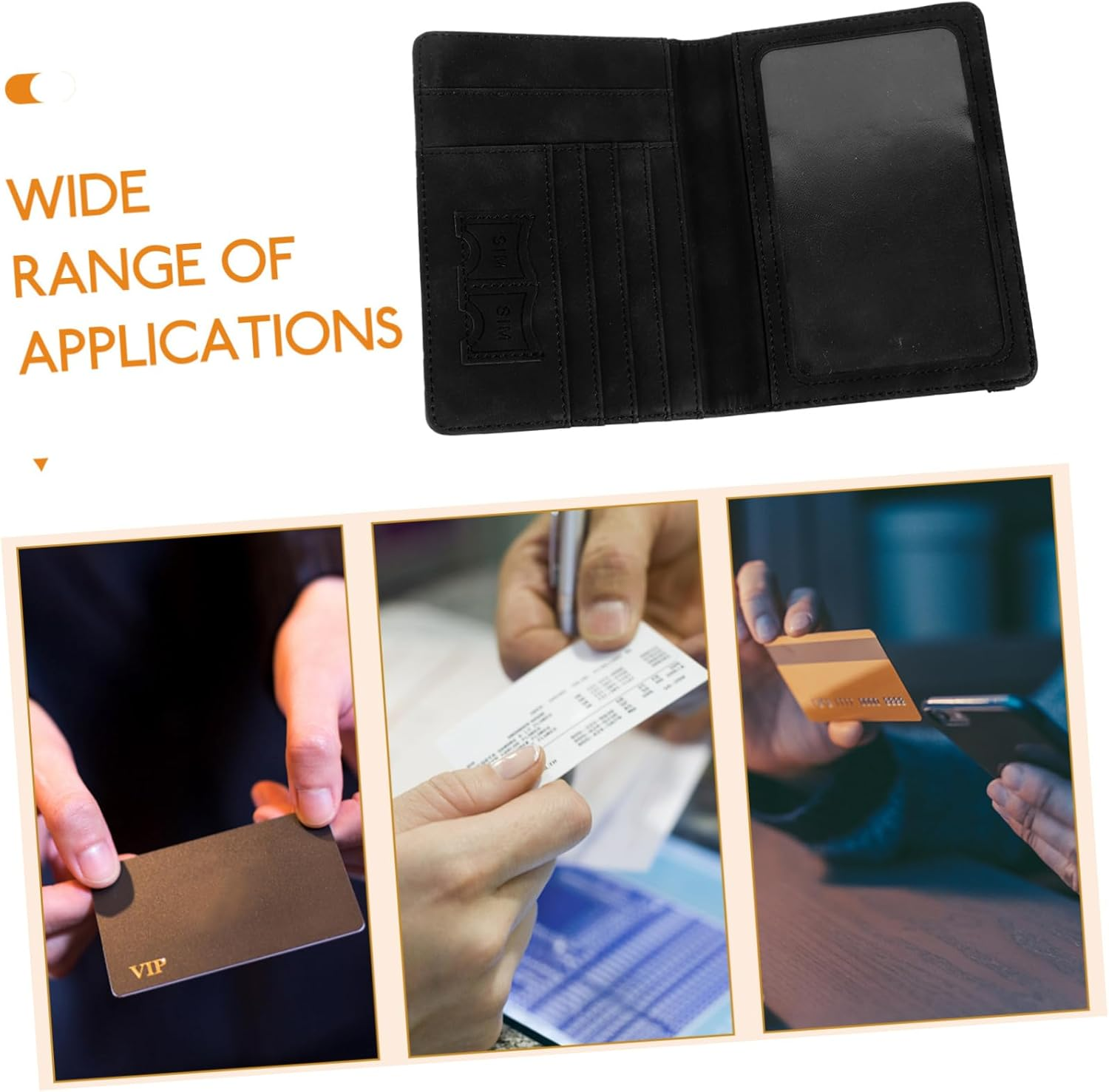 VANZACK Travel Holder Elastic Band Pu Map Design Multi-Card Slots Lightweight Travel Organizer for Tickets Id More image number 1