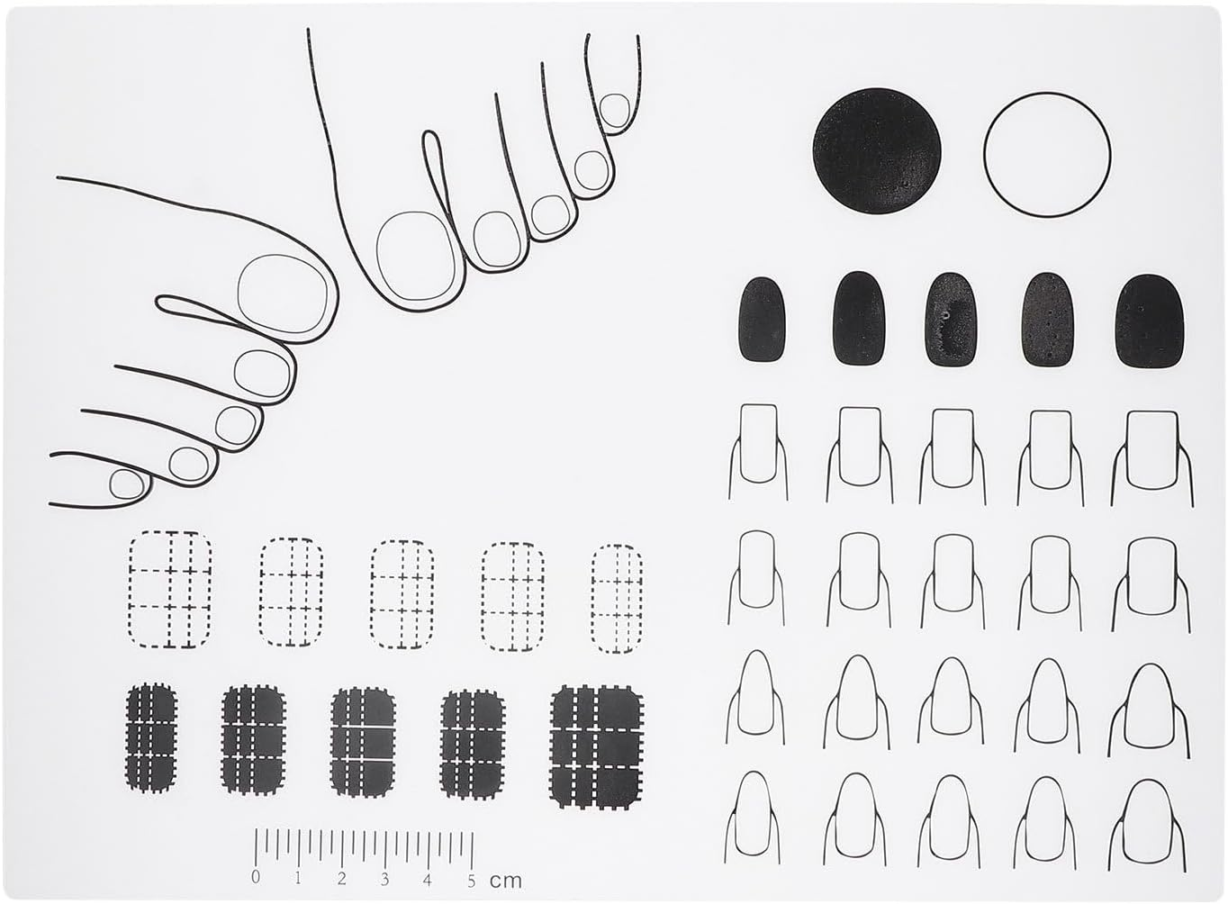 FRCOLOR Acrylic Manicure Mat Nail Table Pads Silicone for Techs Training Art Practice - As Shown image number 5