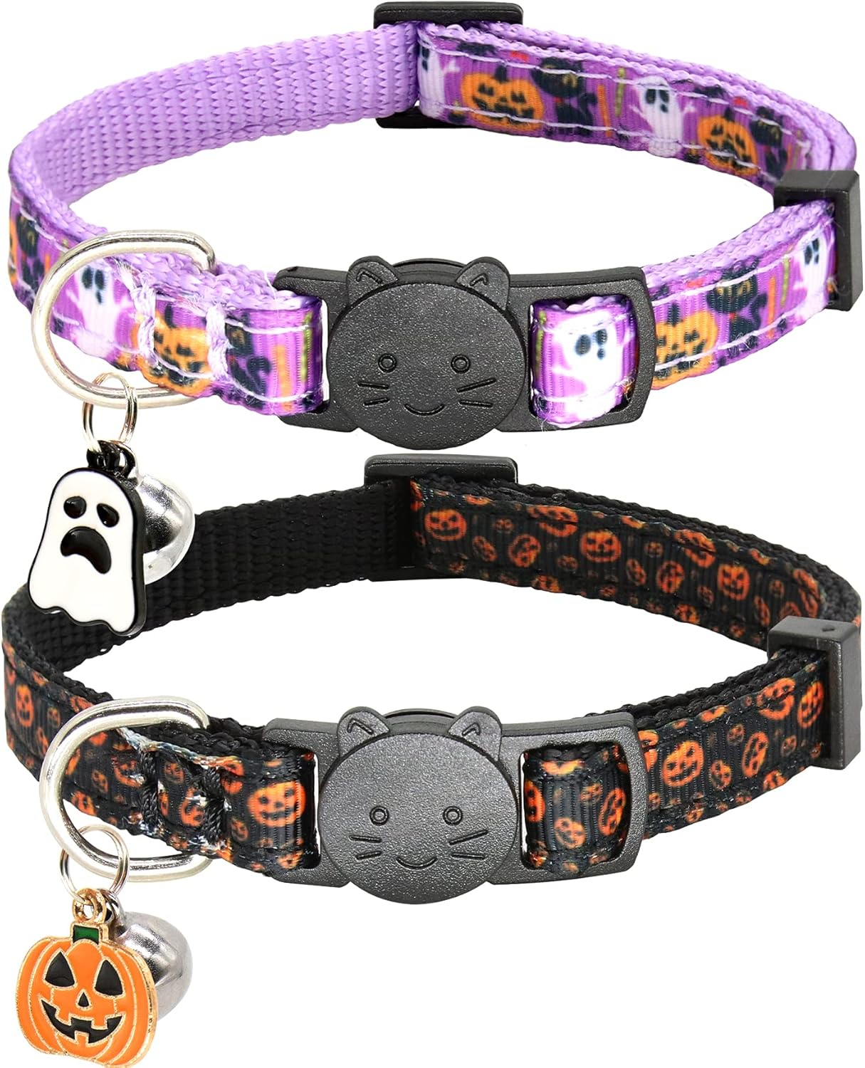 Christmas Cat Collar,2 Pack Breakaway Cat Collar with Bells,Xmas Red and Green